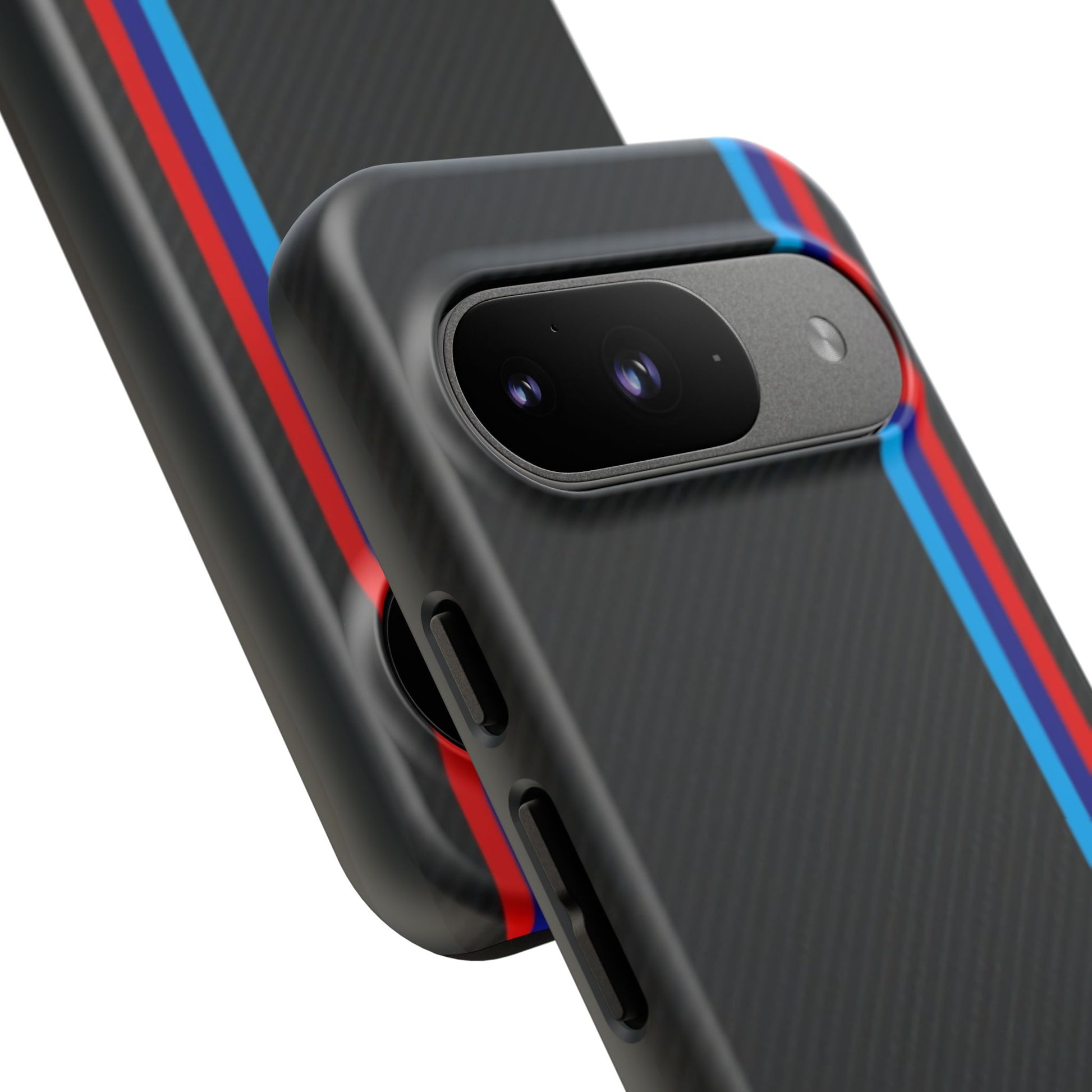 BMW M Stripes Carbon Fiber Design Tough Cases for iPhones, Samsung, and Pixel