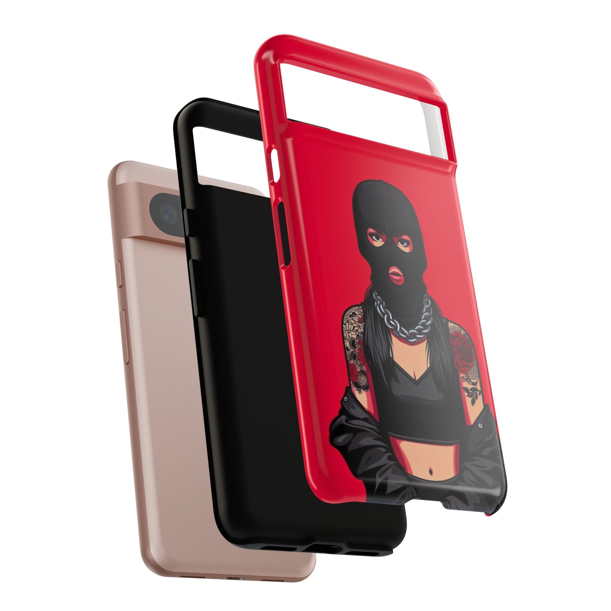 Thug Girl Red Design Tough Cases for iPhones, Samsung, and Pixel