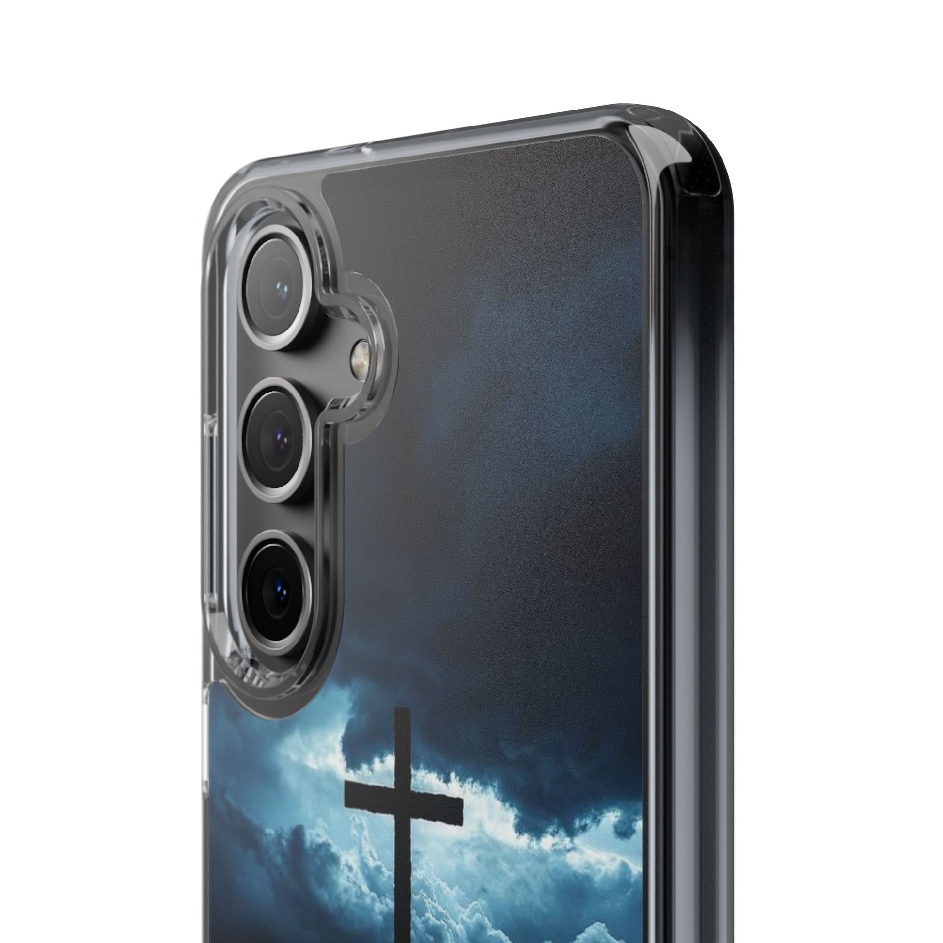 Christian Cross Storm Clear Case - Religious iPhone Samsung Cover, Faith Phone