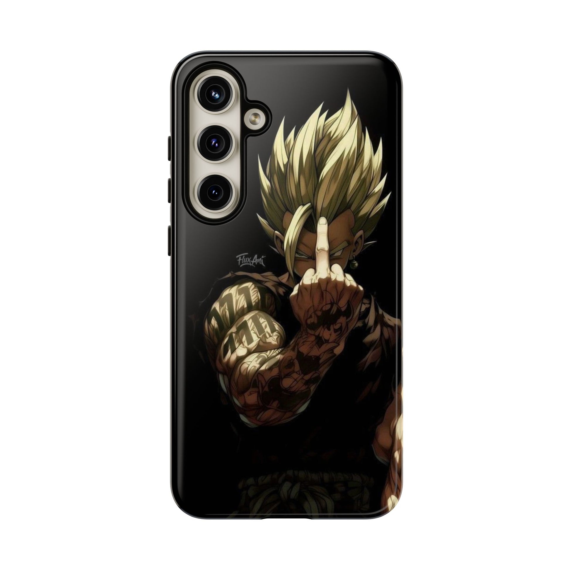 Middle Finger SS Goku Dragon Ball Z Tough Cases for iPhones, Samsung, and Pixel