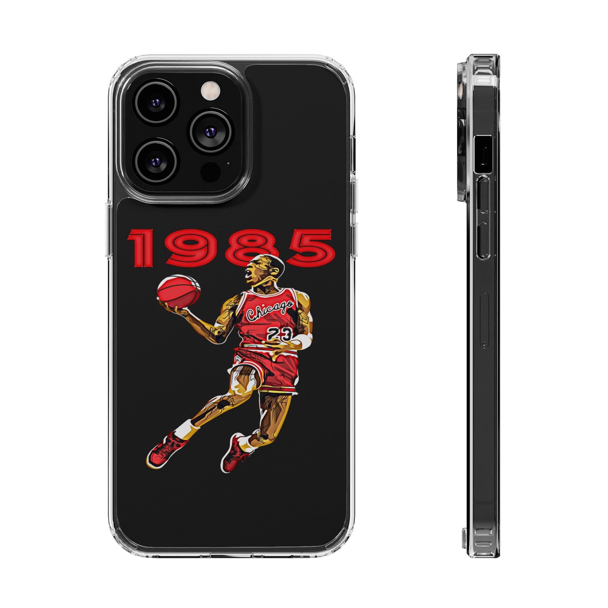 1985 Jordan Slam Dunk themed Basketball Inspired design Clear Phone Cases