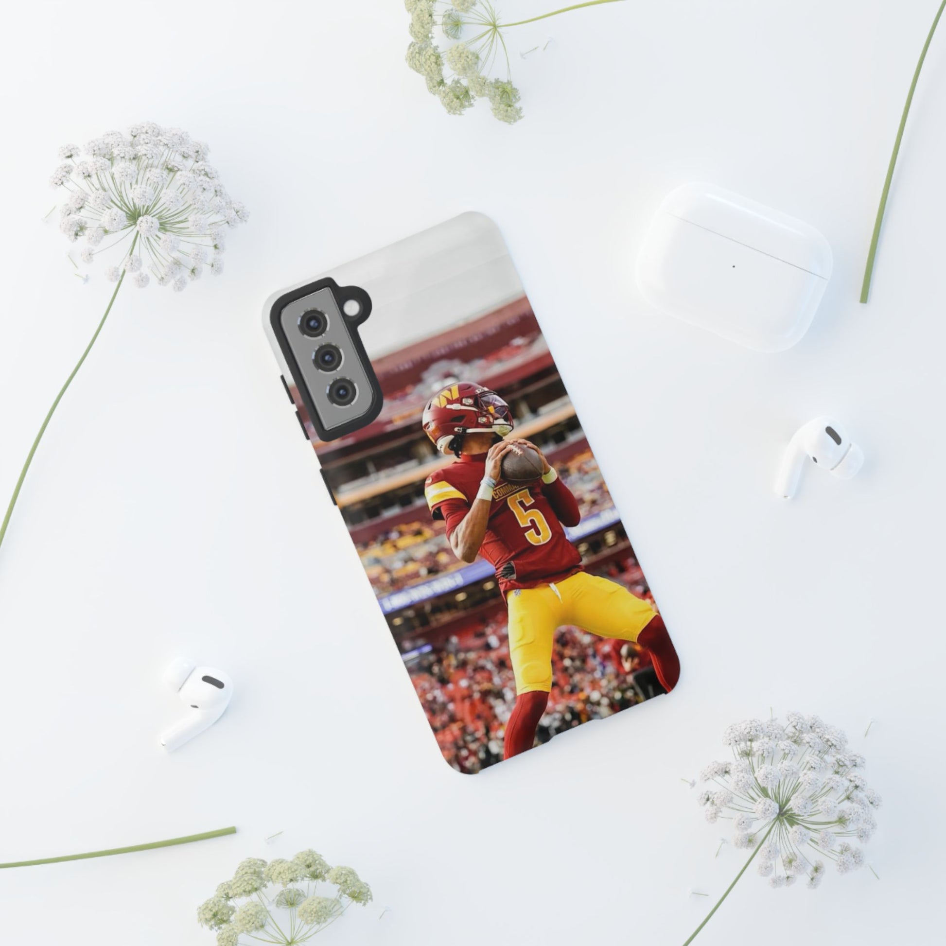 Jayden Daniels Washington Football Tough Cases for iPhones, Samsung, and Pixel
