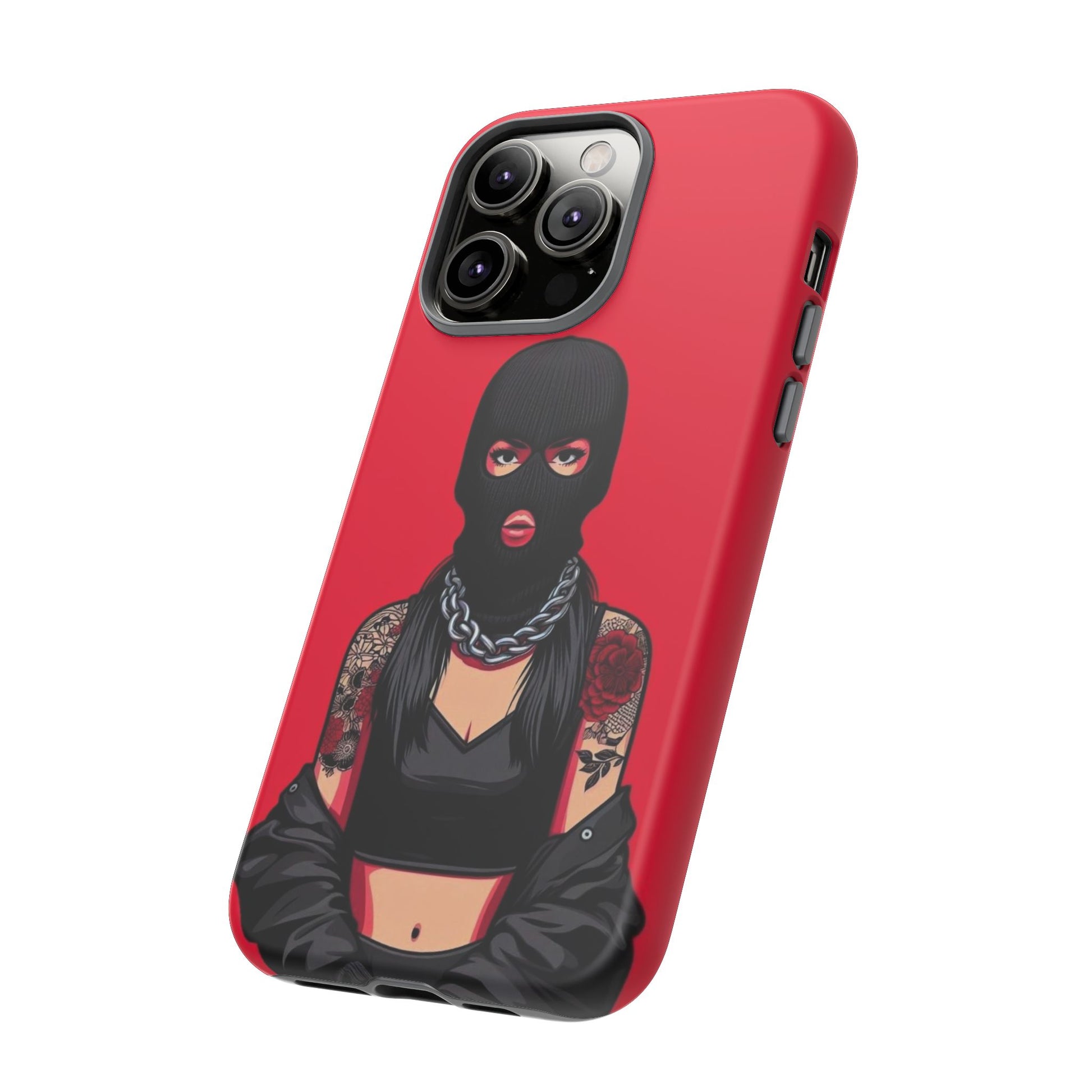 Thug Girl Red Design Tough Cases for iPhones, Samsung, and Pixel
