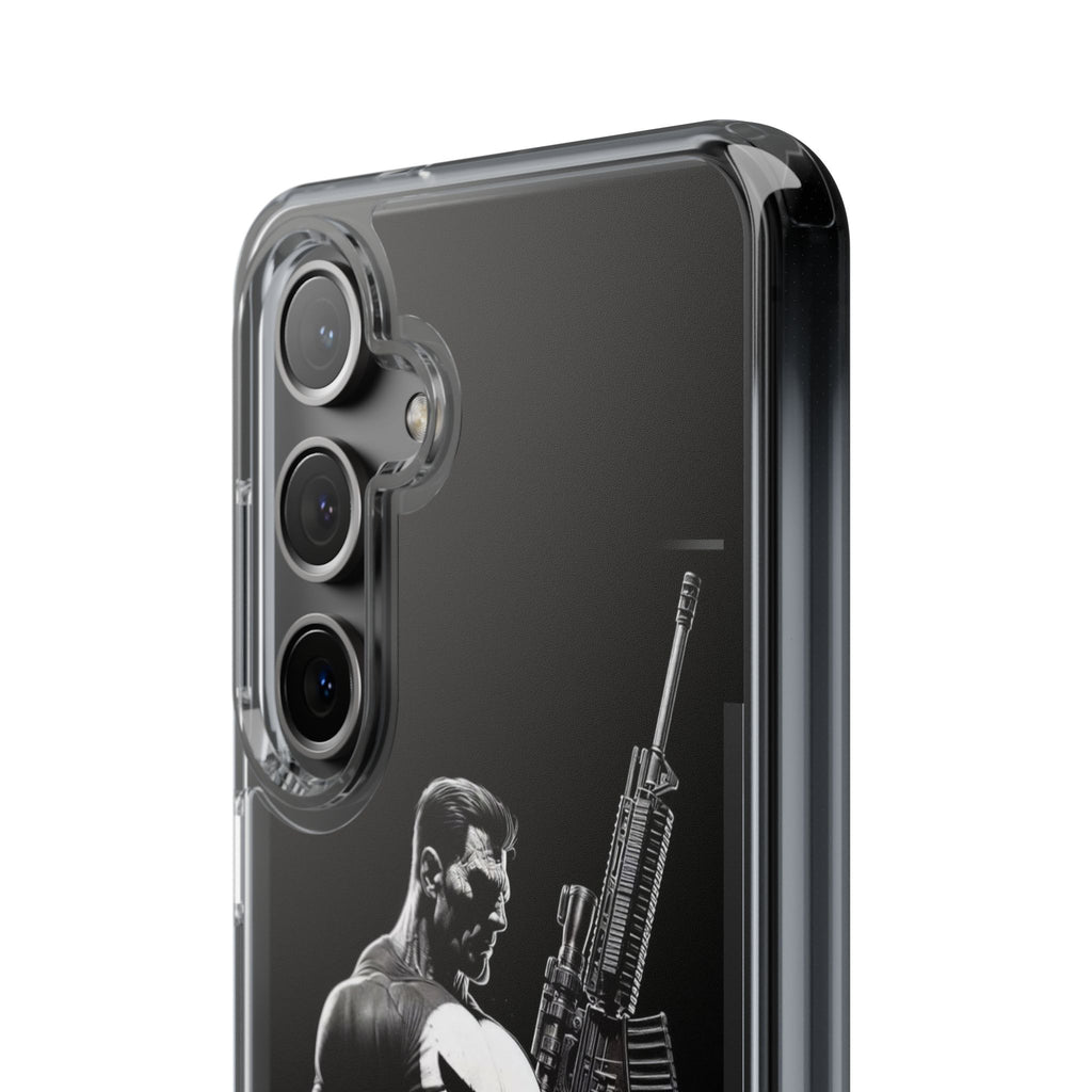 Phone Case, Comic book Inspired Design Punisher, Clear Phone Cover, Funny