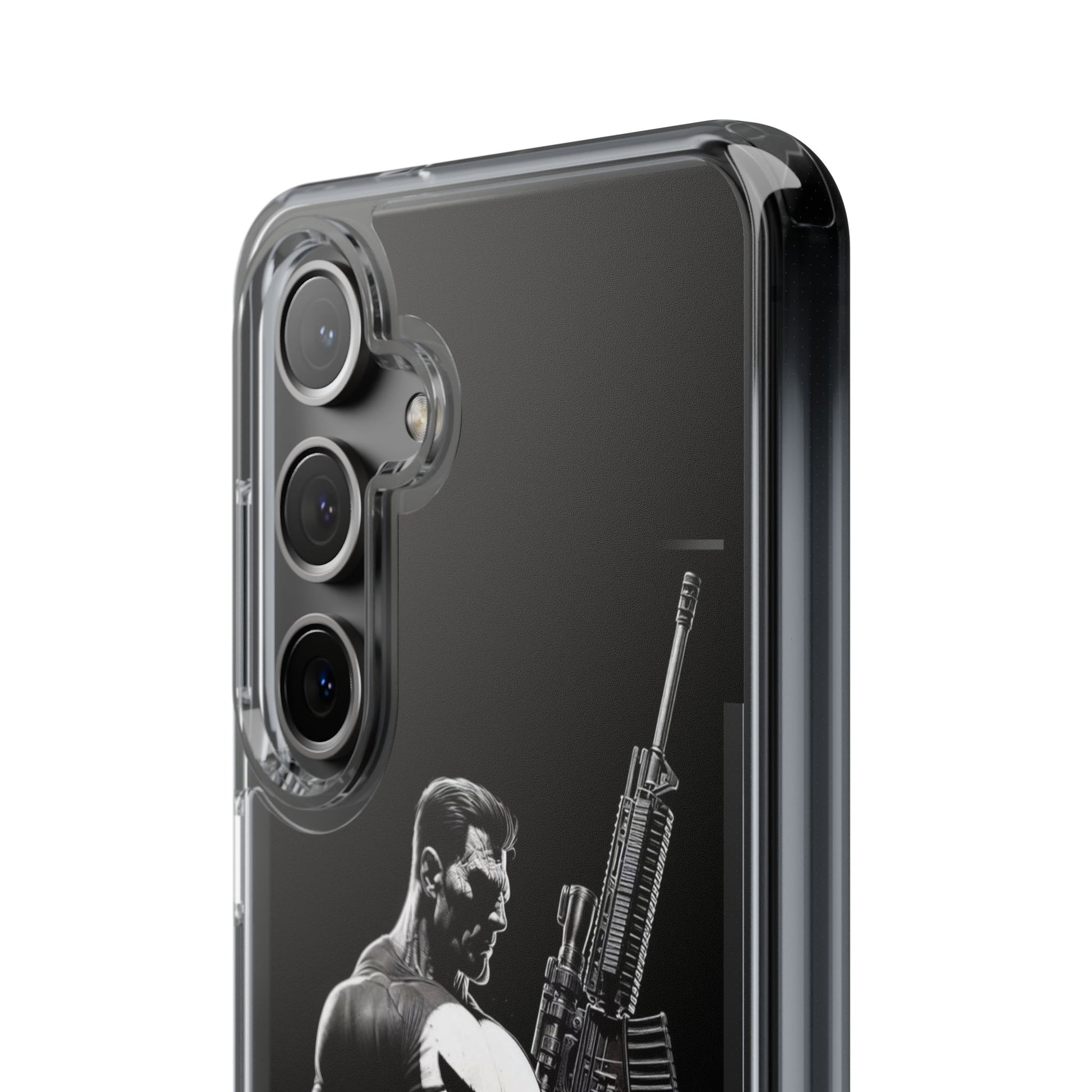 Phone Case, Comic book Inspired Design Punisher, Clear Phone Cover, Funny