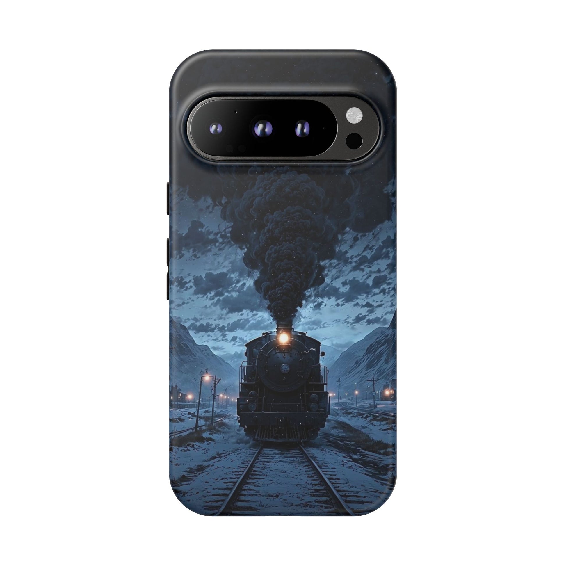 Steam Engine Train Themed Tough Cases for iPhones, Samsung, and Pixel
