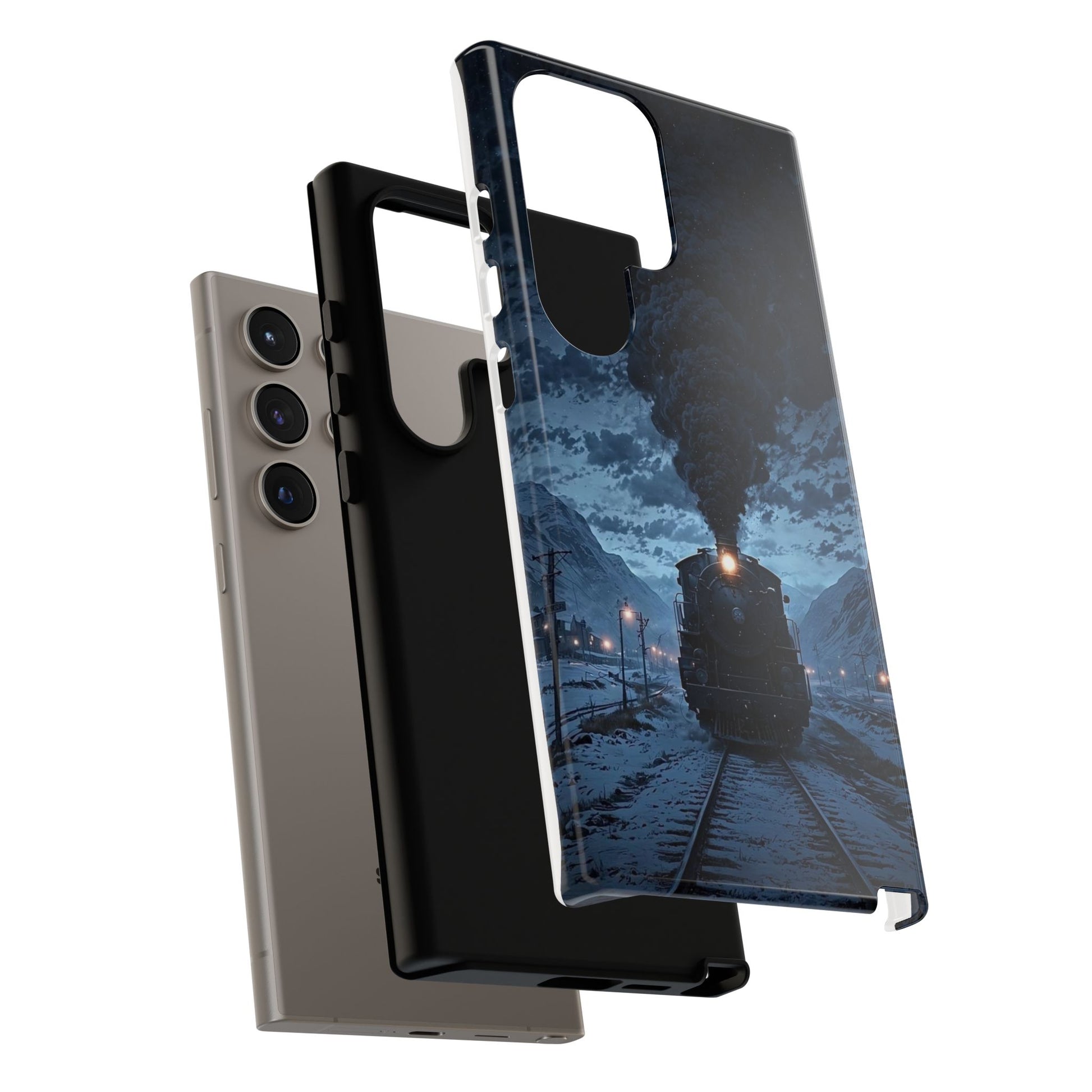 Steam Engine Train Themed Tough Cases for iPhones, Samsung, and Pixel