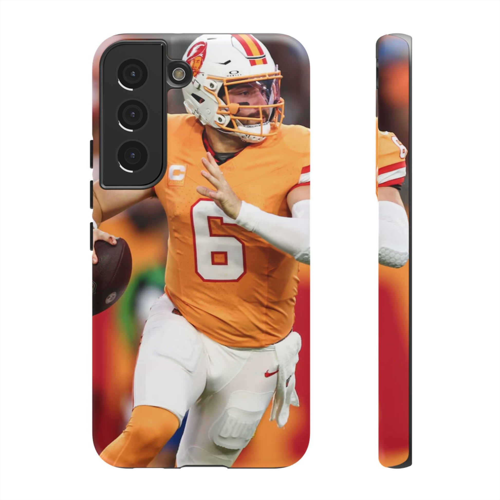 Tampa Bay Buccaneers Baker Mayfield Football Tough Cases for iPhones, Samsung, and Pixel