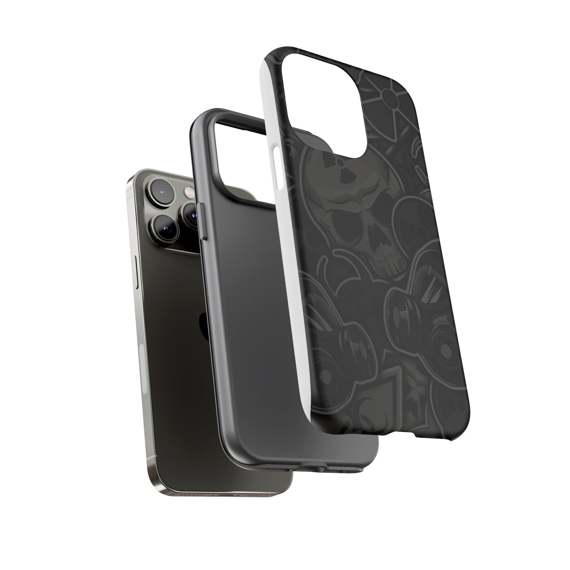 Tough Cases Phone Case, Edgy Skull Design Phone Cover, Gothic Cell Phone Shell