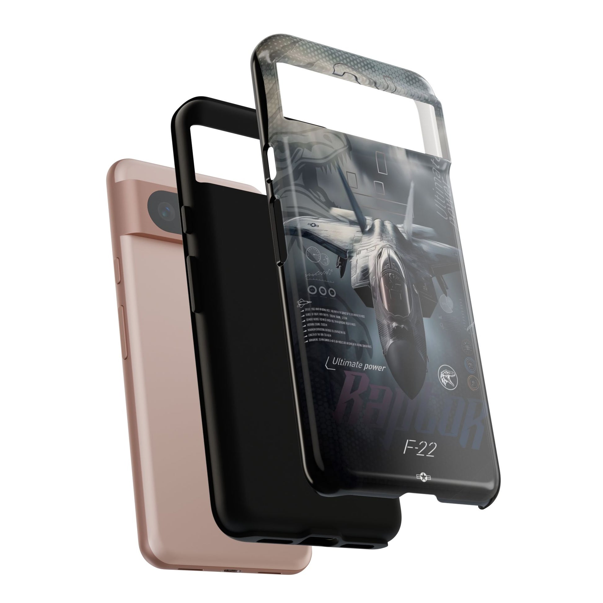 F-22 Raptor Fighter Jet Tough Cases for iPhones, Samsung, and Pixel