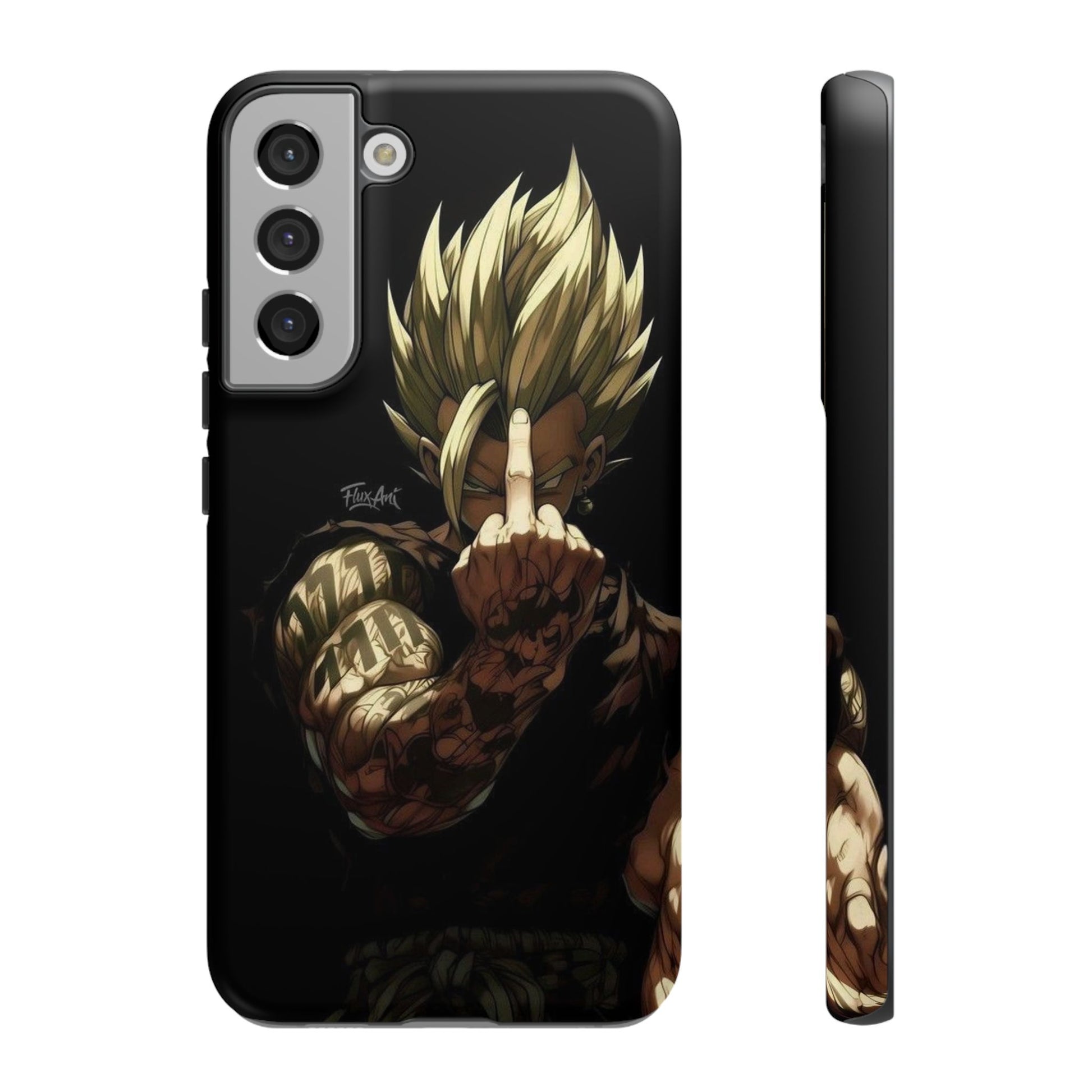 Middle Finger SS Goku Dragon Ball Z Tough Cases for iPhones, Samsung, and Pixel