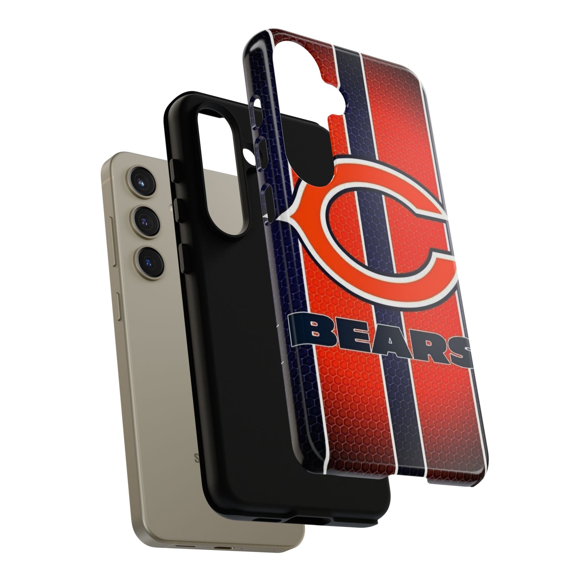 Chicago Bears Stripes Football Phone Case, Tough Cases for iPhones, Samsung, and Pixel