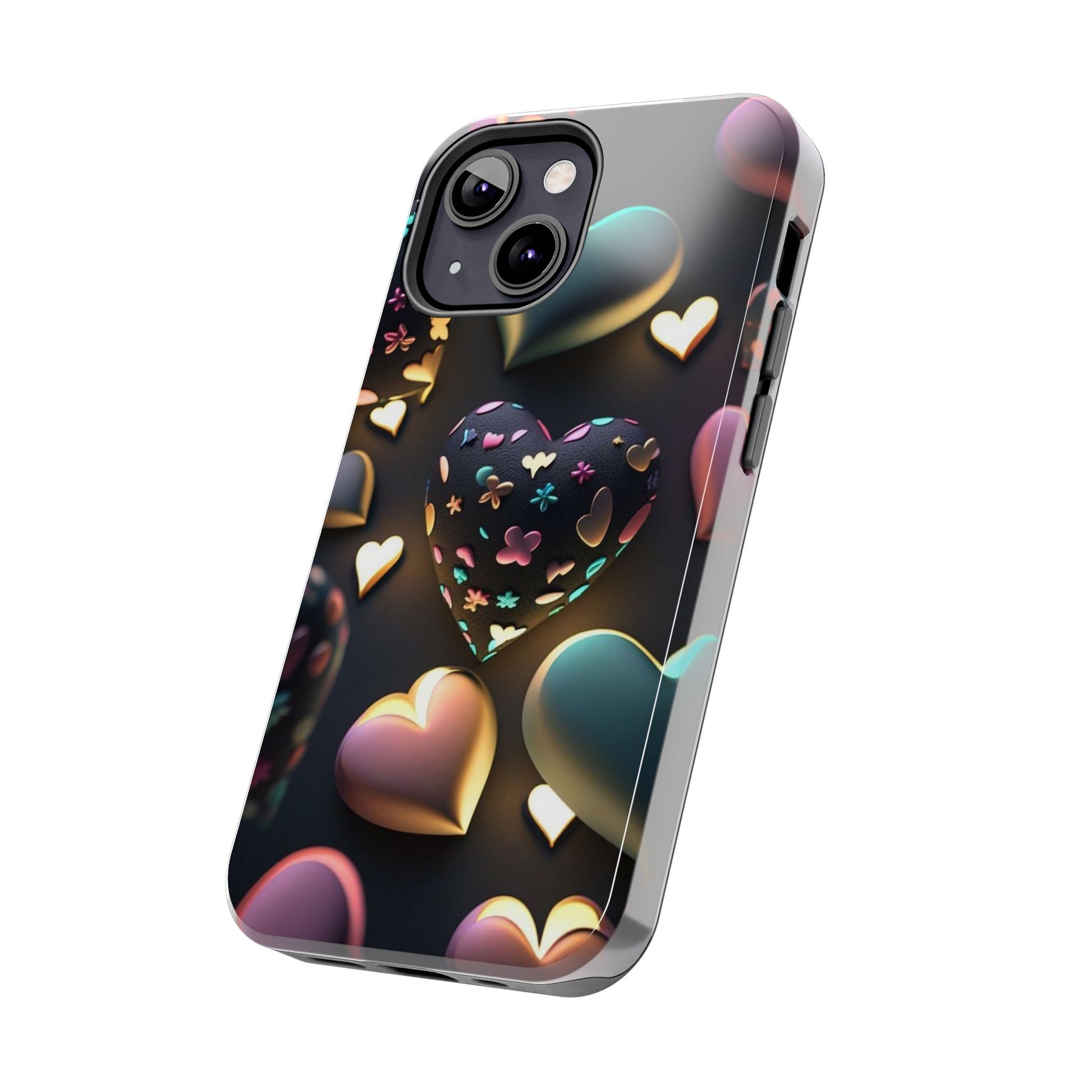 Floating Hearts Themed Tough Phone Cases for Iphones & Samsung Phones