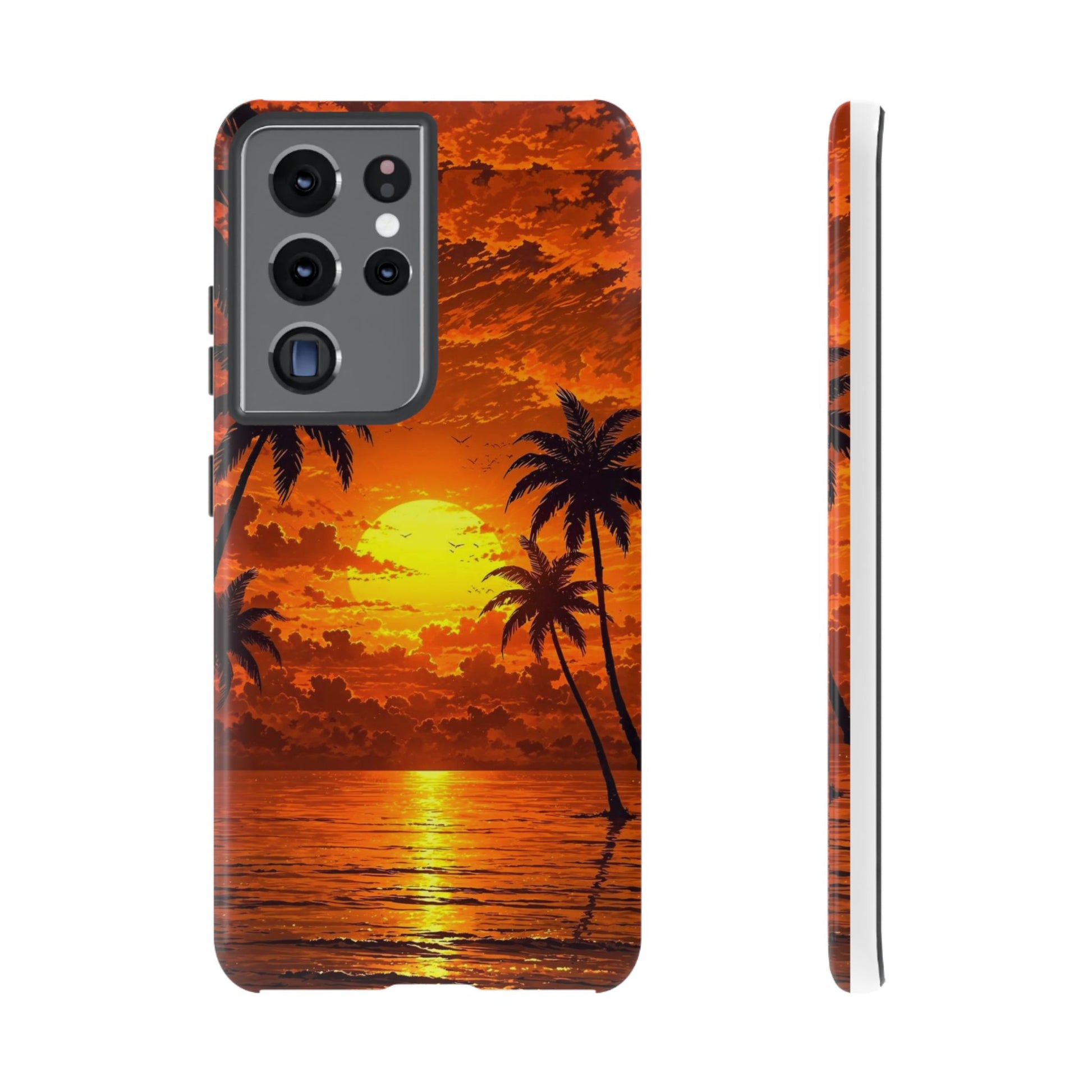Beautiful Beach Sunset Tough Cases for iPhones, Samsung, and Pixel