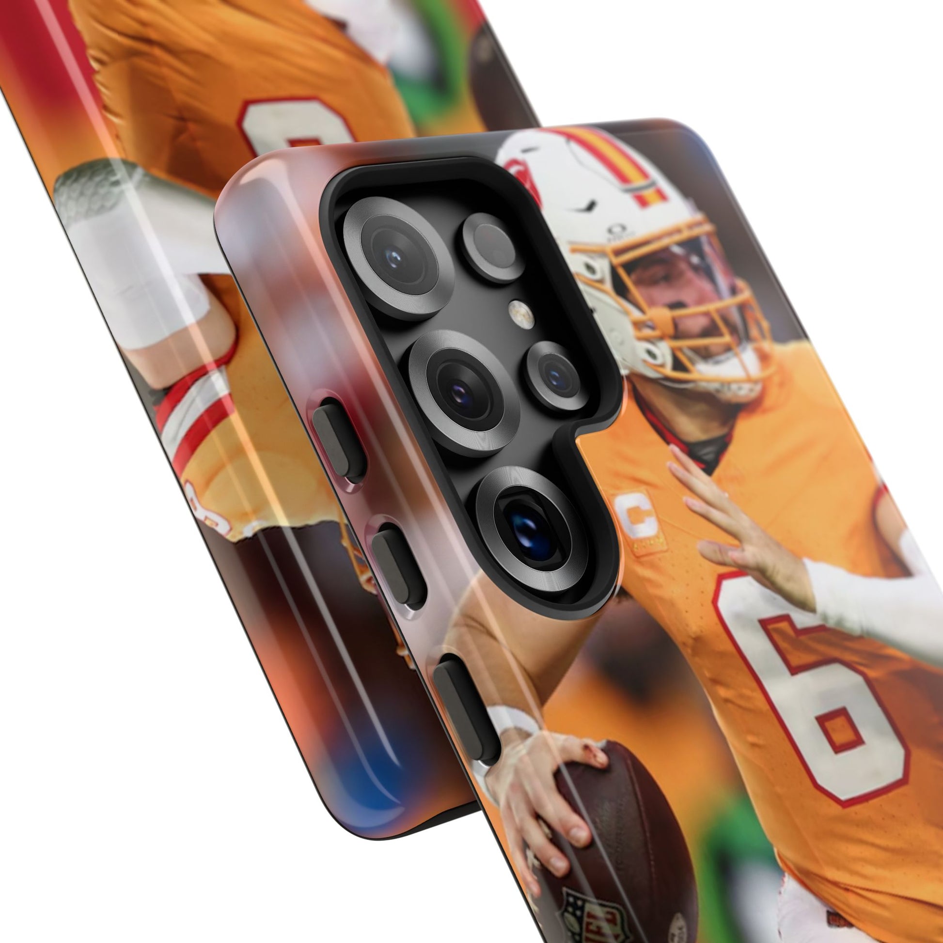 Tampa Bay Buccaneers Baker Mayfield Football Tough Cases for iPhones, Samsung, and Pixel