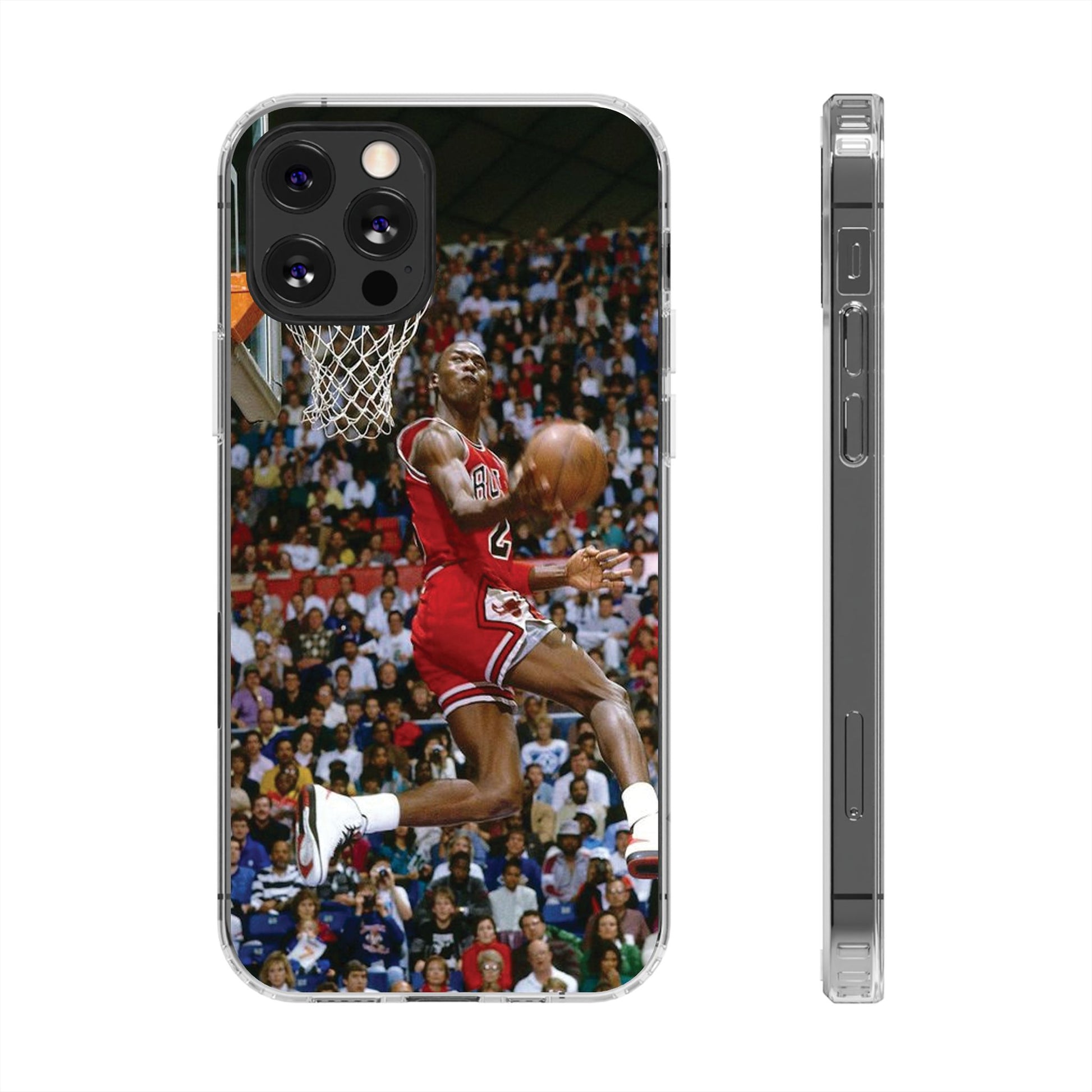 Vintage Jordan Dunk themed Basketball Inspired design Clear Phone Cases