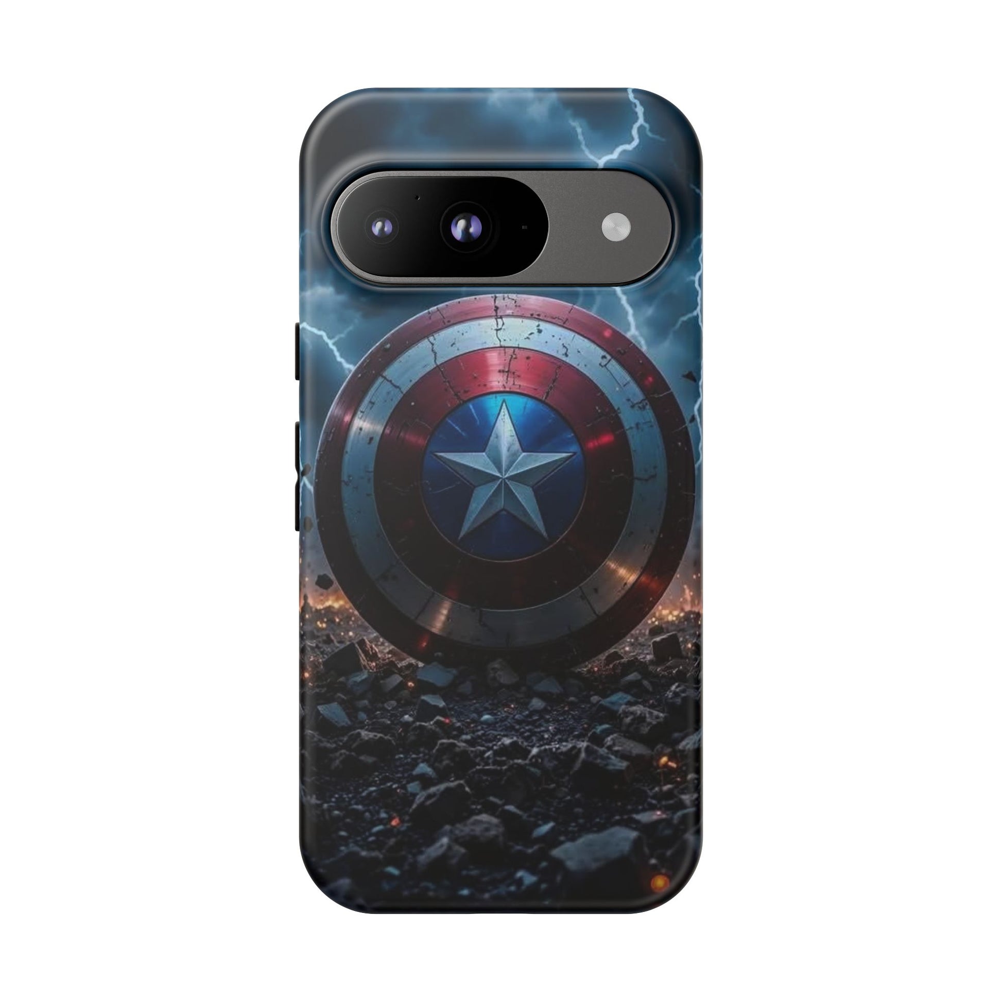 Captain America Shield Tough Cases for iPhones, Samsung, and Pixel