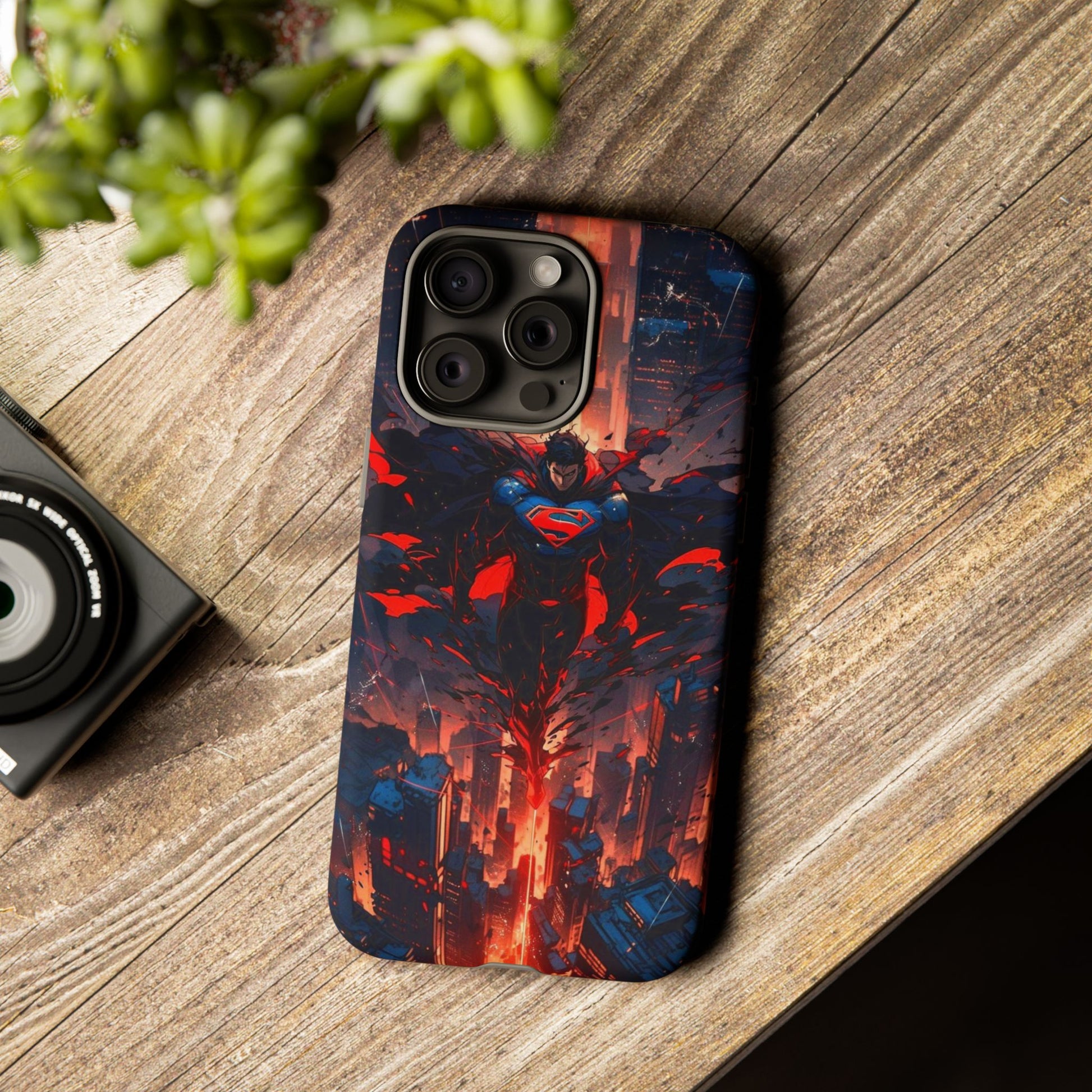 Anime Superman Tough Cases for iPhones, Samsung, and Pixel