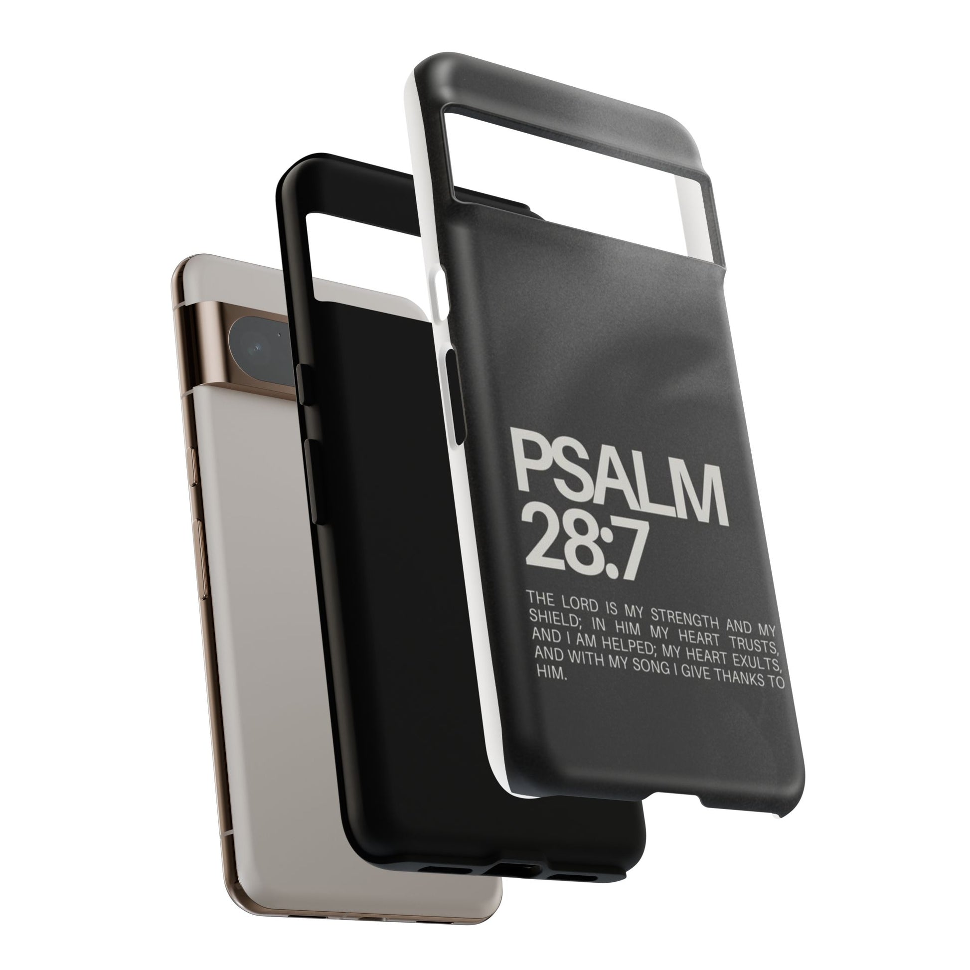 Christian Themed Psalms 28:7 Phone Case, Tough Cases for iPhones, Samsung, and Pixel