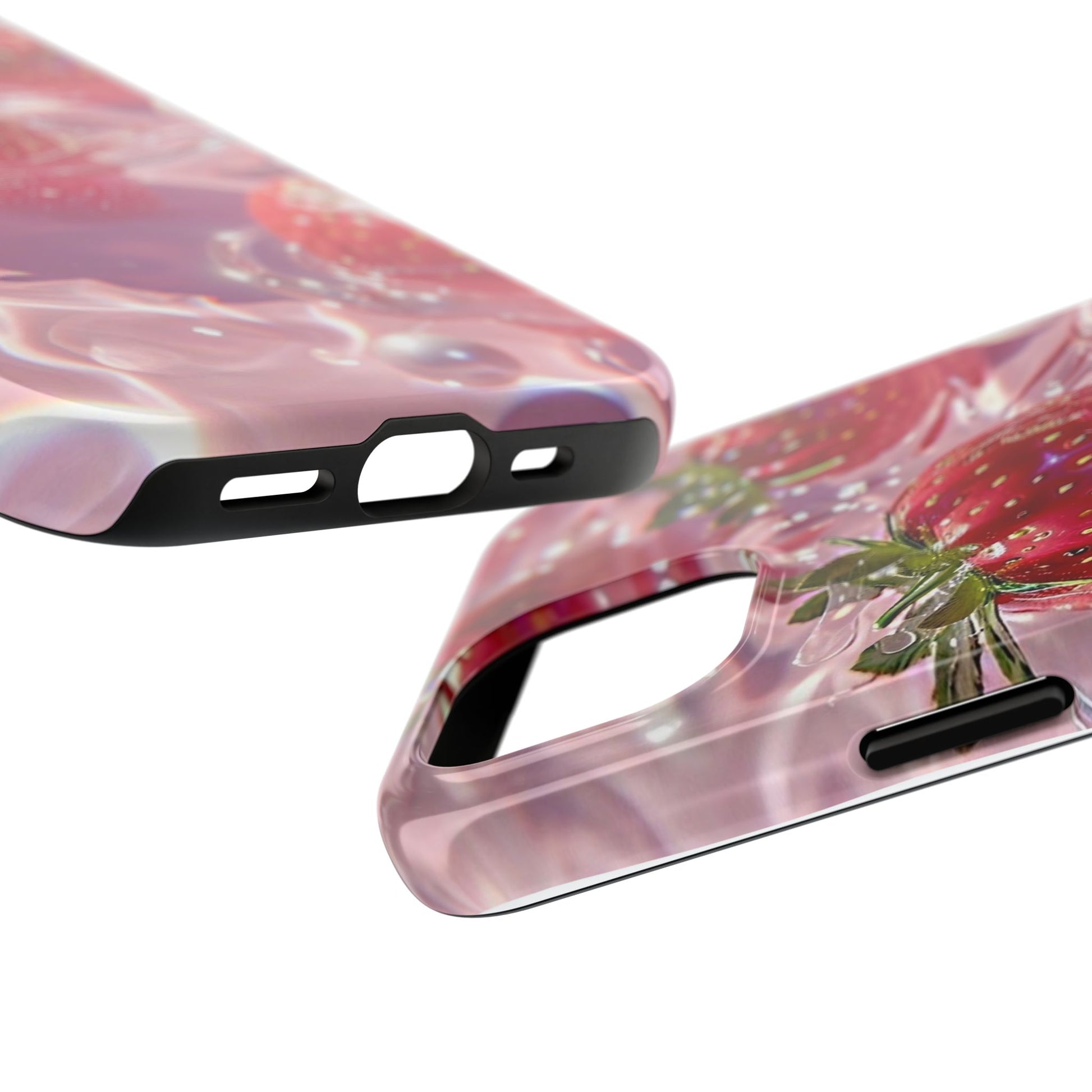 Floating Strawberries Themed Tough Phone Cases for Iphones & Samsung Phones