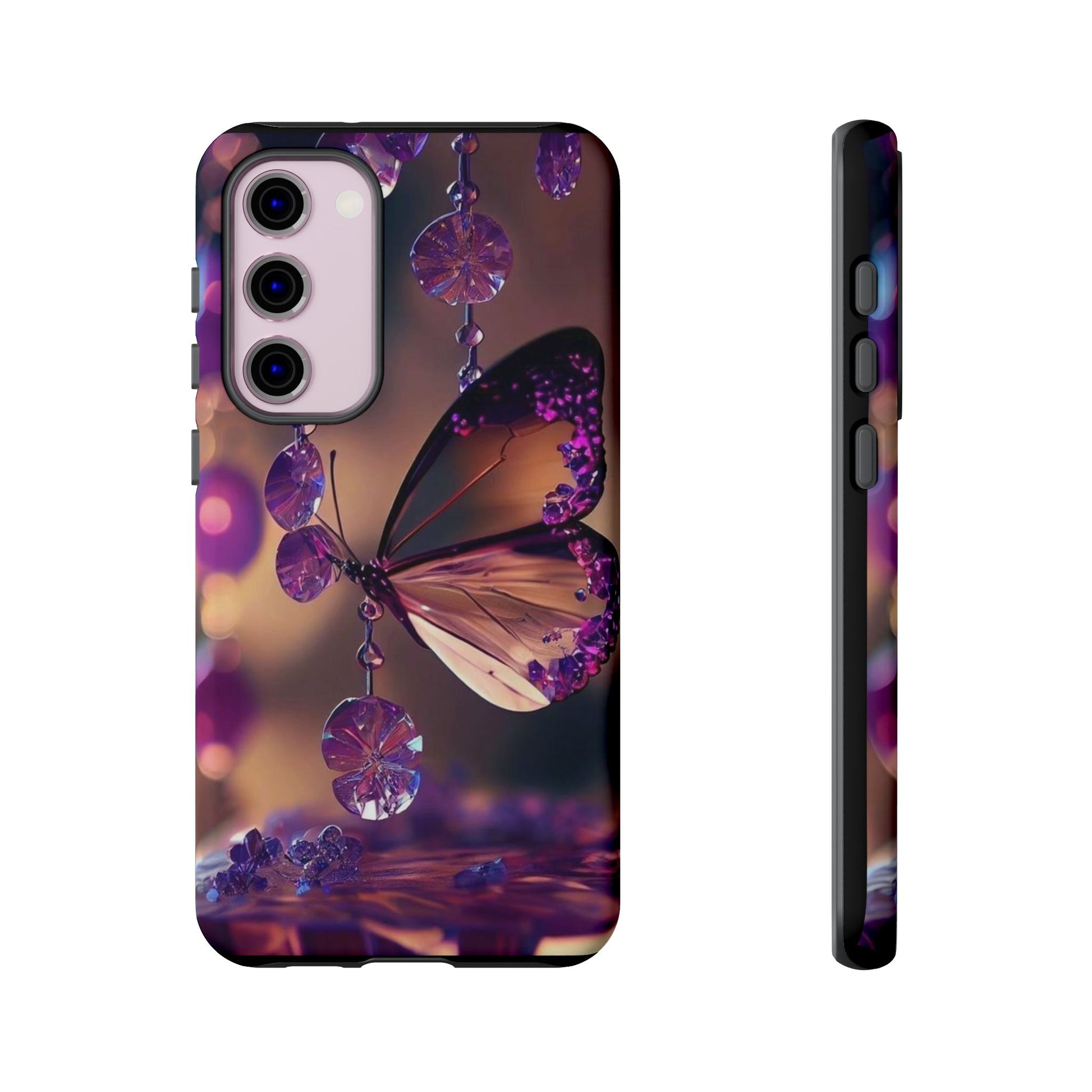 Purple Butterfly Tough Cases for iPhones, Samsung, and Pixel