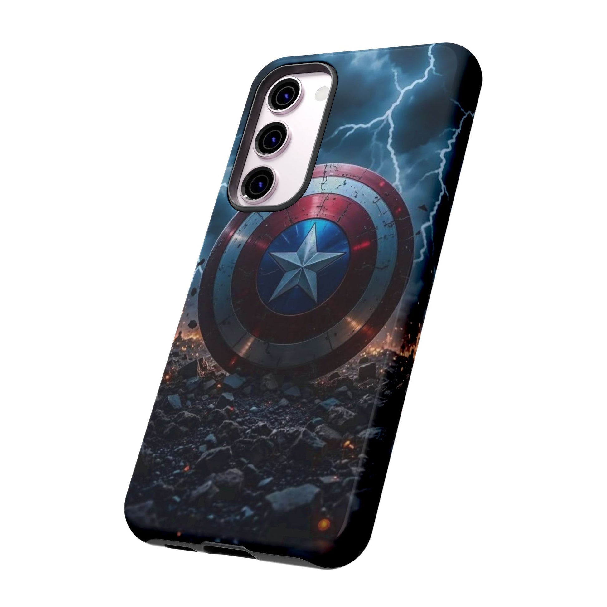 Captain America Shield Tough Cases for iPhones, Samsung, and Pixel
