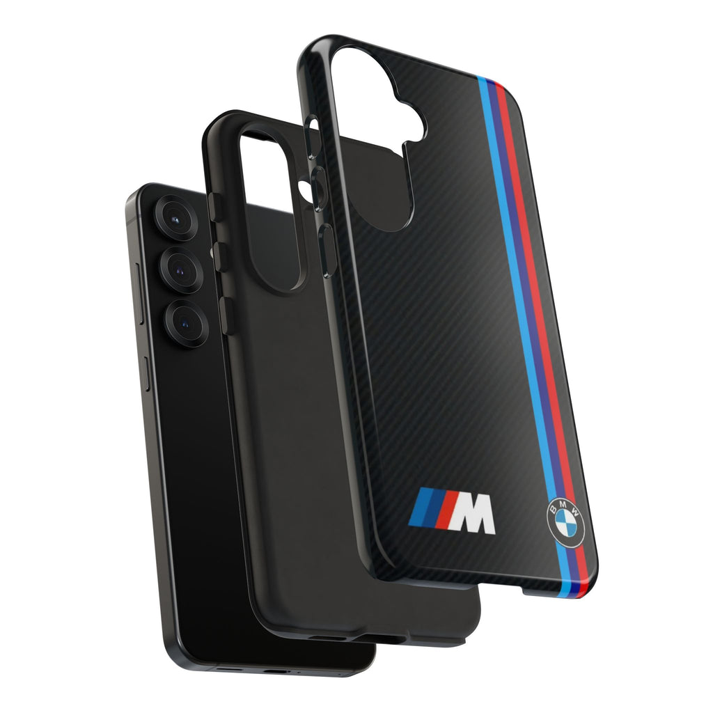 BMW M Stripes Carbon Fiber Design Tough Cases for iPhones, Samsung, and Pixel