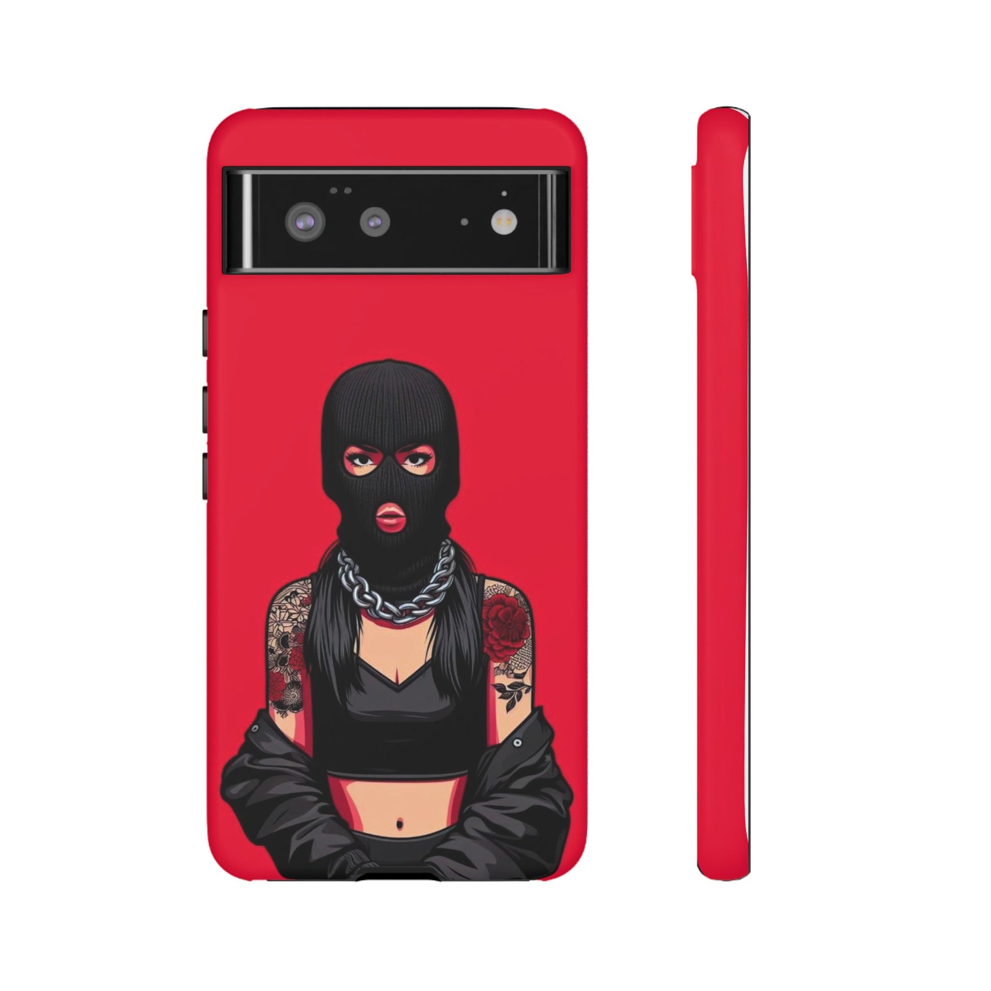 Thug Girl Red Design Tough Cases for iPhones, Samsung, and Pixel