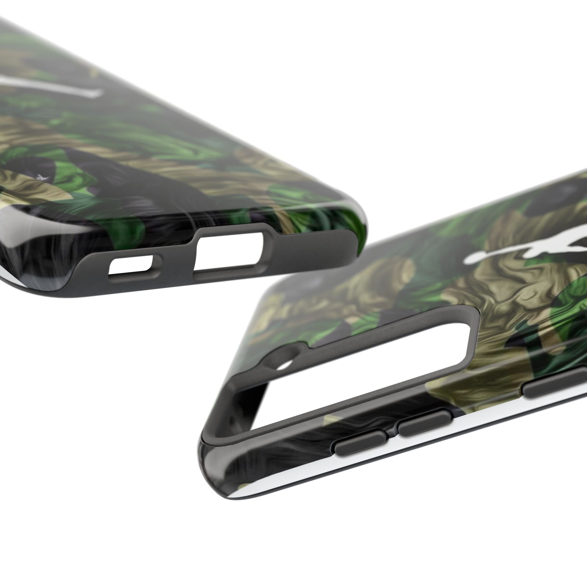 Green camouflage Jumpman Theme Phone Cases for Iphones & Samsung Phones