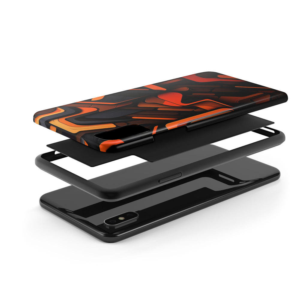 Orange Abstract Art Design Phone Case for Select iPhones & Samsung Galaxy Phones