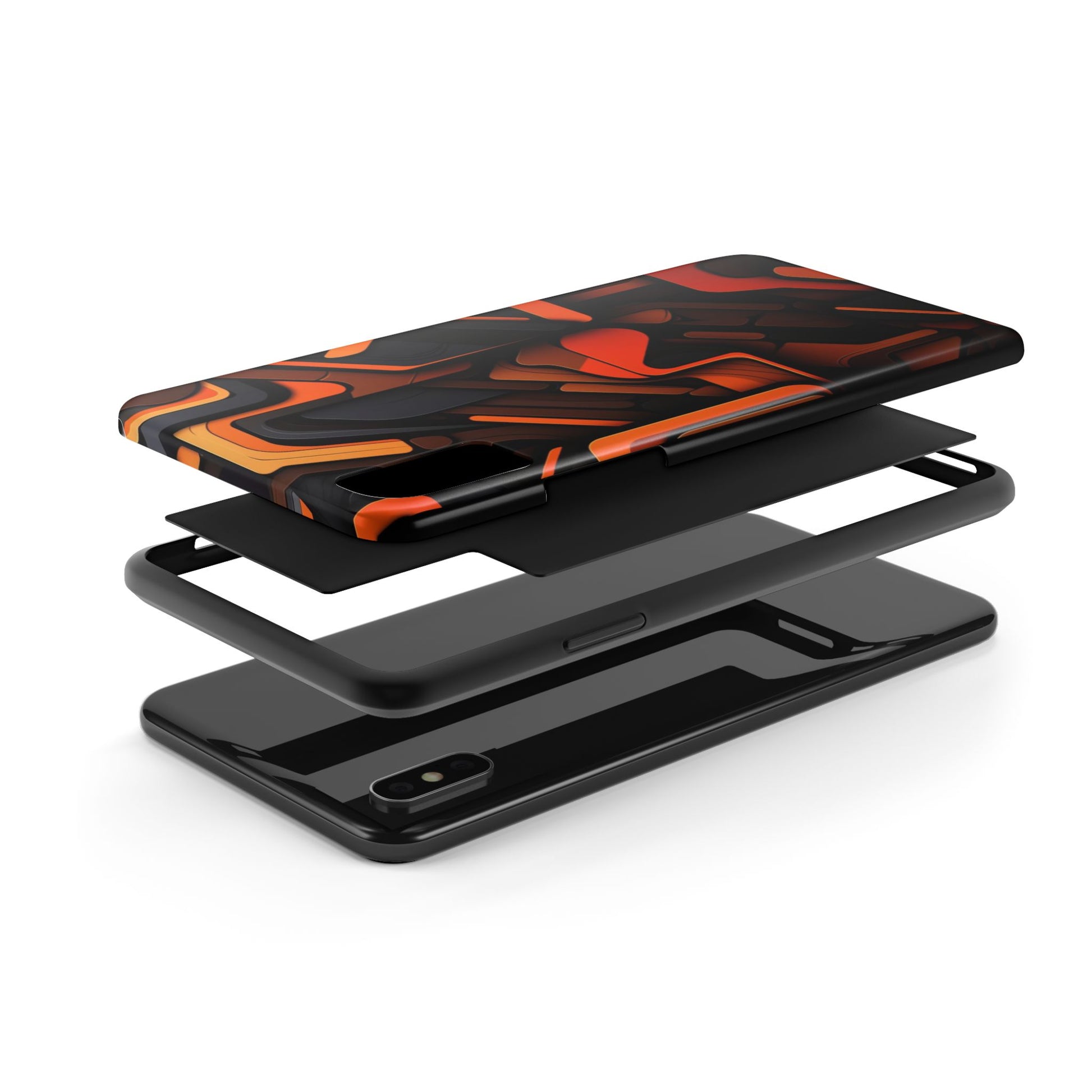 Orange Abstract Art Design Phone Case for Select iPhones & Samsung Galaxy Phones