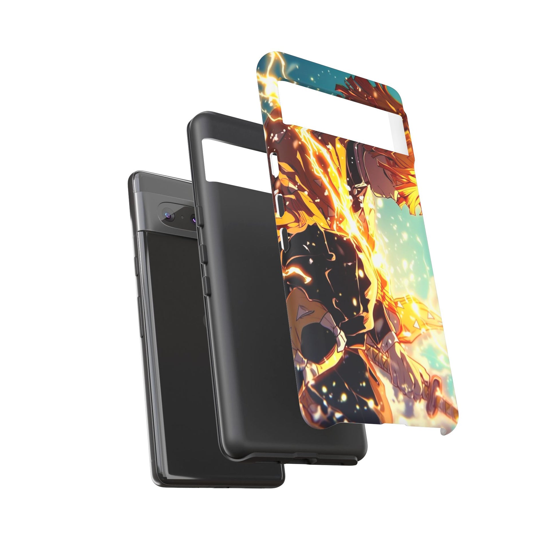 Demon Slayer Zenitsu Anime Theme Phone Case, Tough Cases for iPhones, Samsung, and Pixel