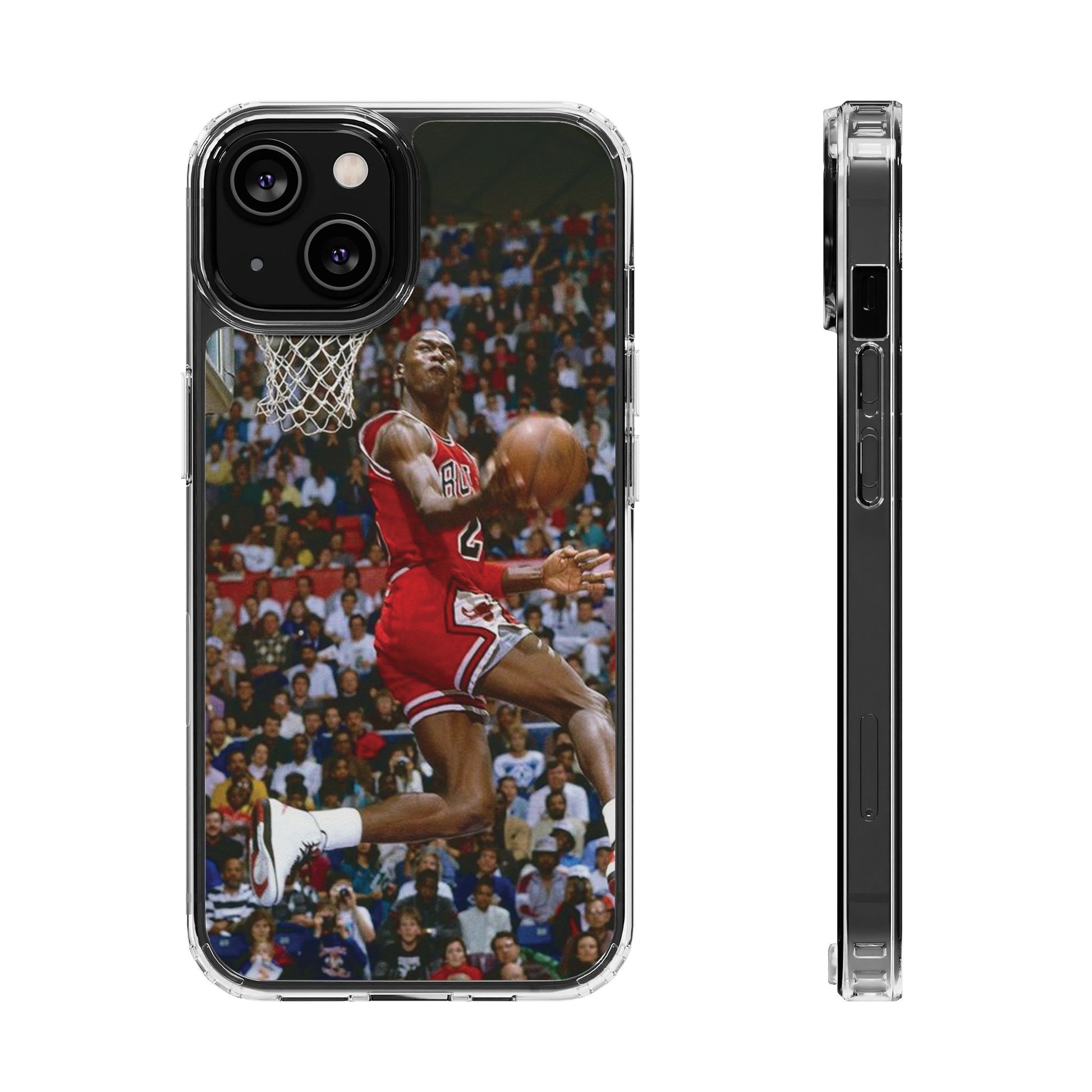 Vintage Jordan Dunk themed Basketball Inspired design Clear Phone Cases