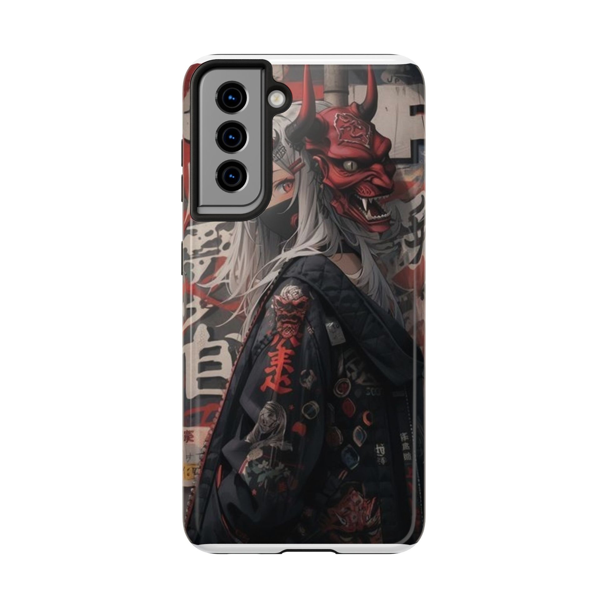 Anime Kabuki Mask Theme Phone Cases for Iphones & Samsung Durable