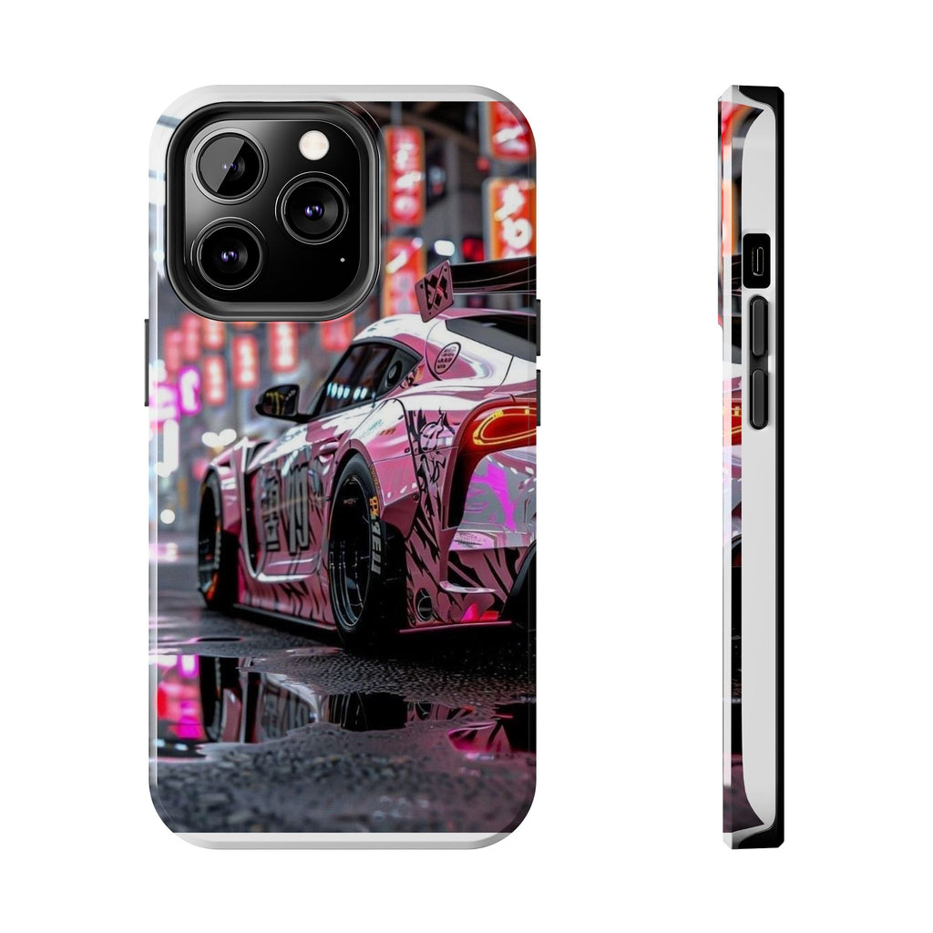 Pink Sports Car Tough Phone Cases for Iphones & Samsung Phones Durable