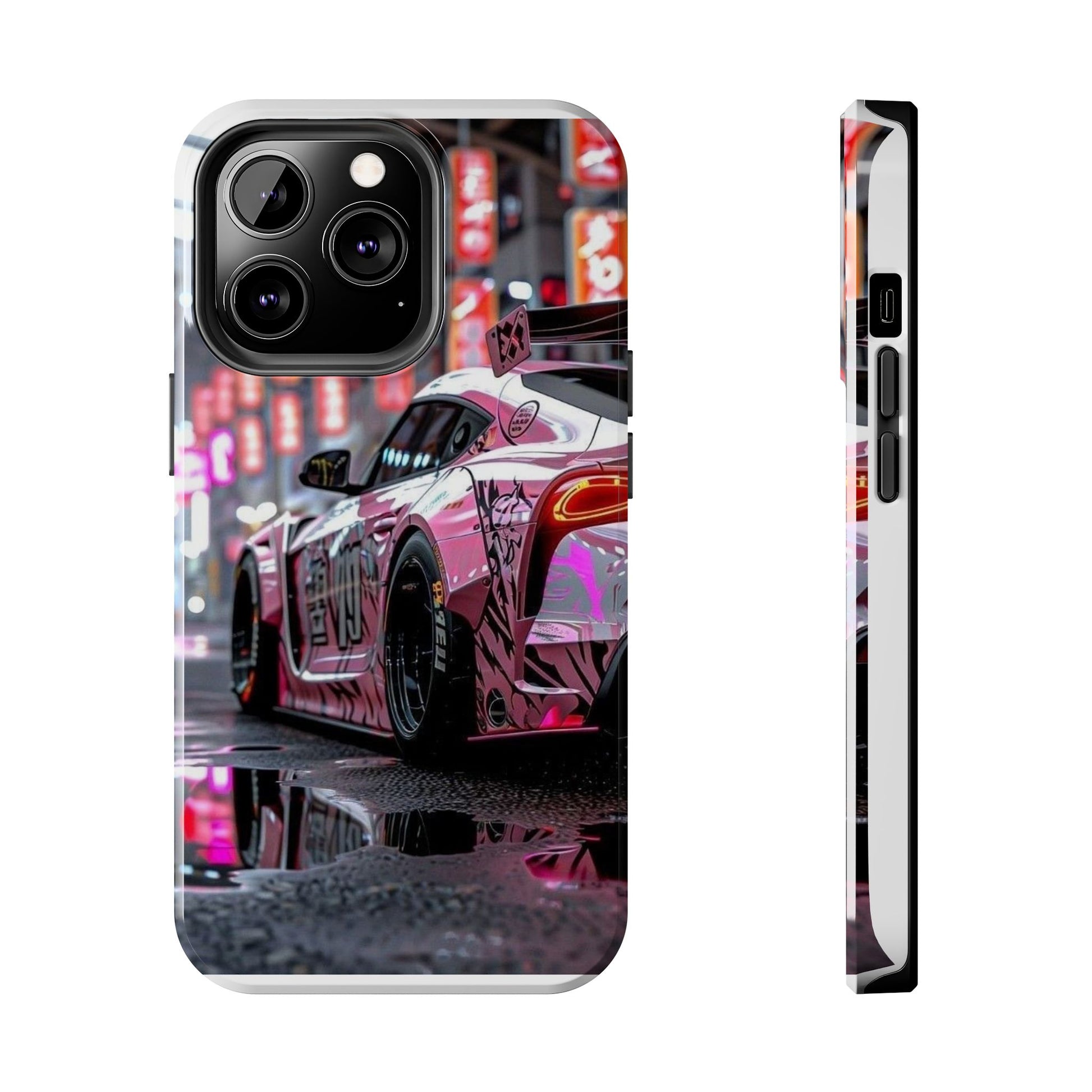 Pink Sports Car Tough Phone Cases for Iphones & Samsung Phones Durable