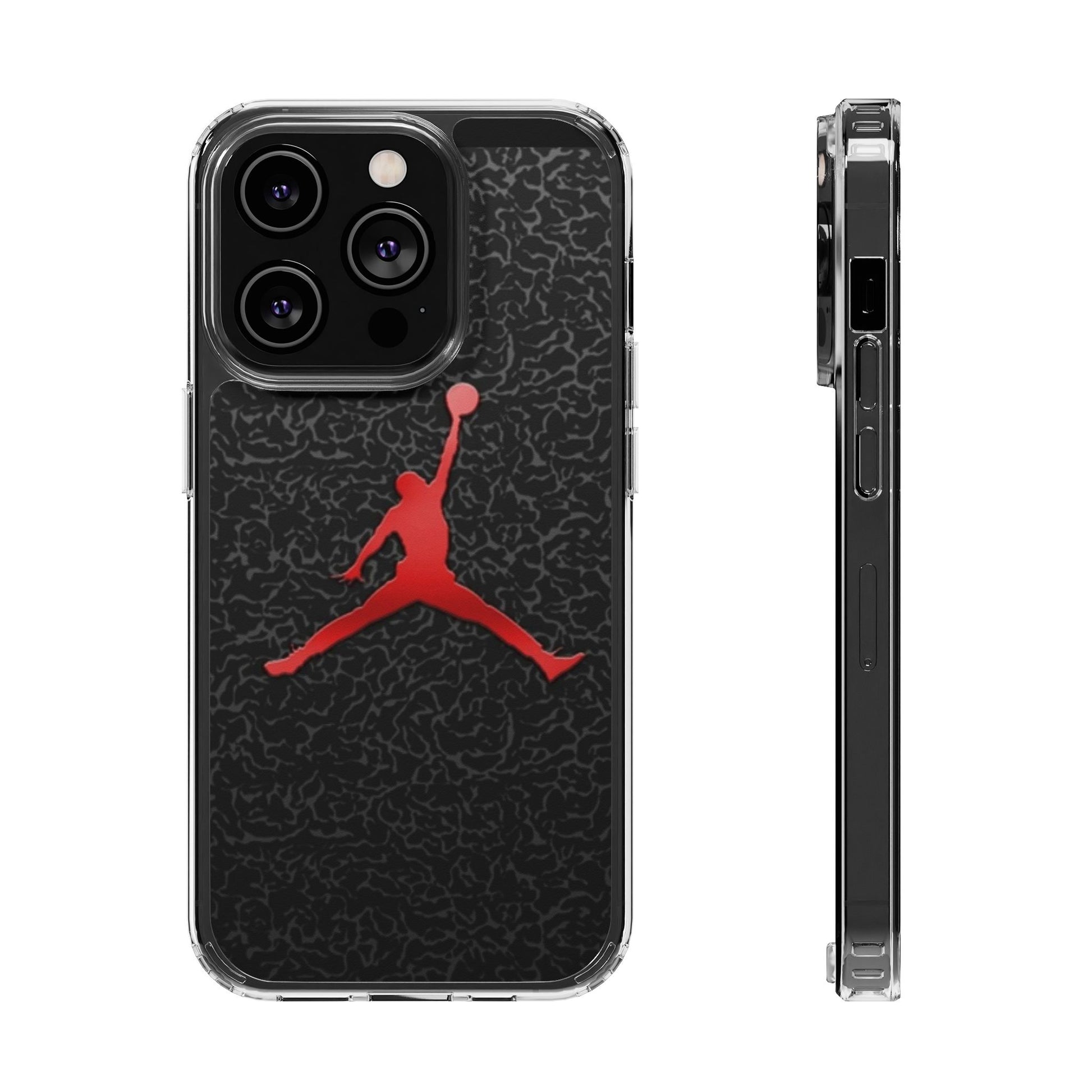 Jump Man Basketball style  Clear Phone Cover