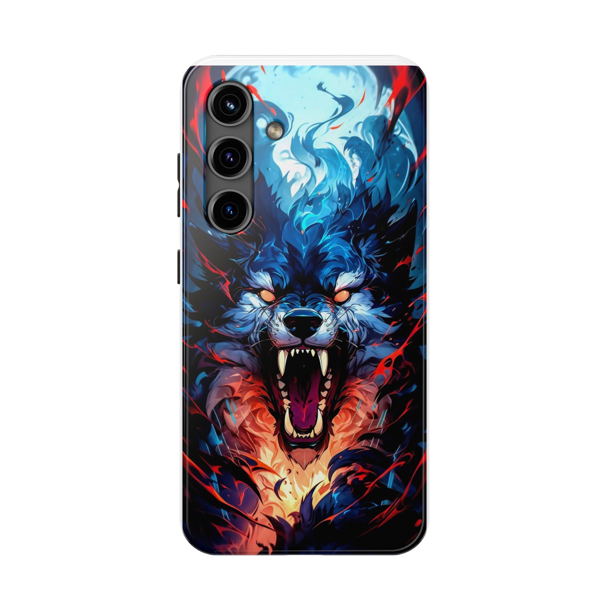 Aggressive Wolf Art Themed Tough Phone Cases for Iphones & Samsung Phones