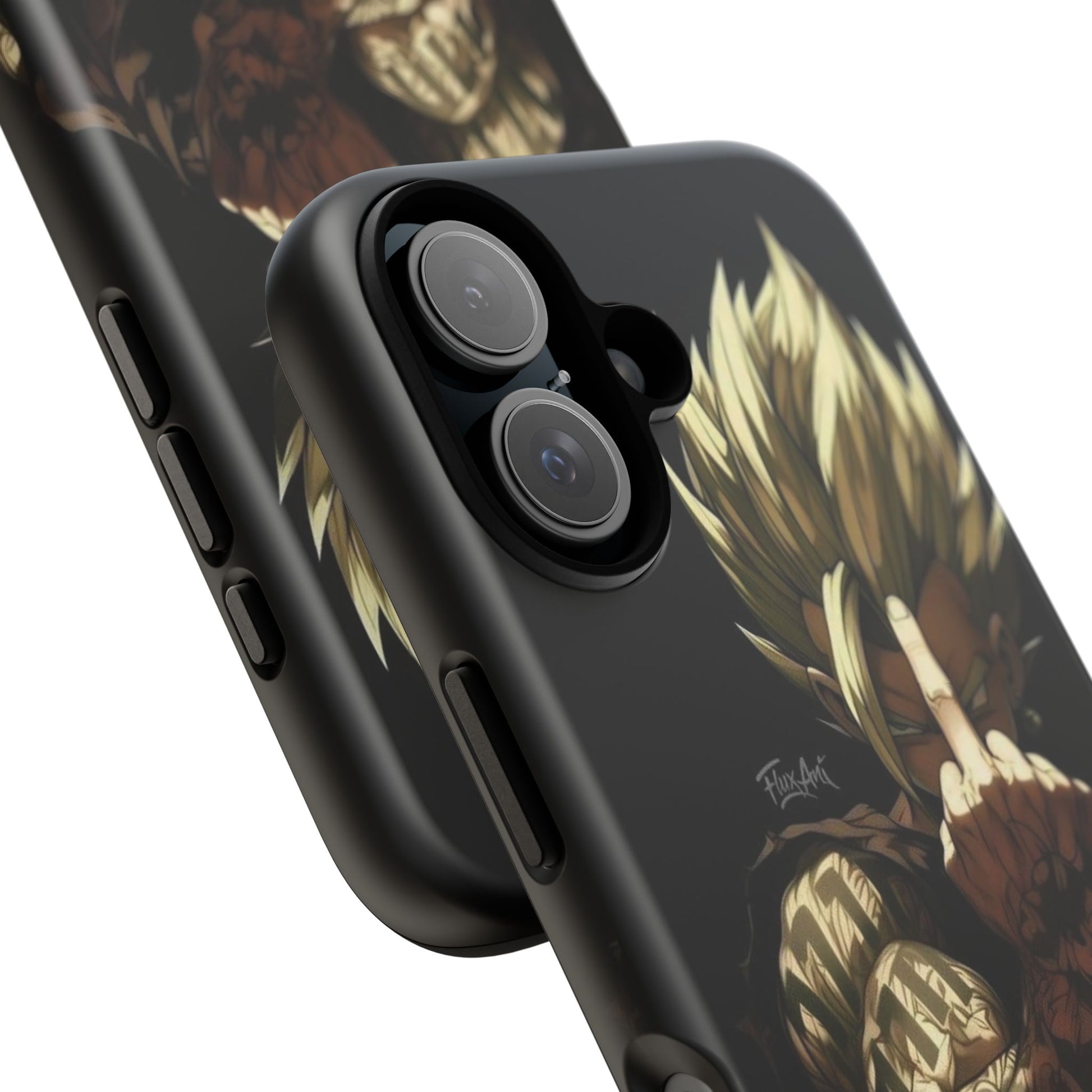 Middle Finger SS Goku Dragon Ball Z Tough Cases for iPhones, Samsung, and Pixel