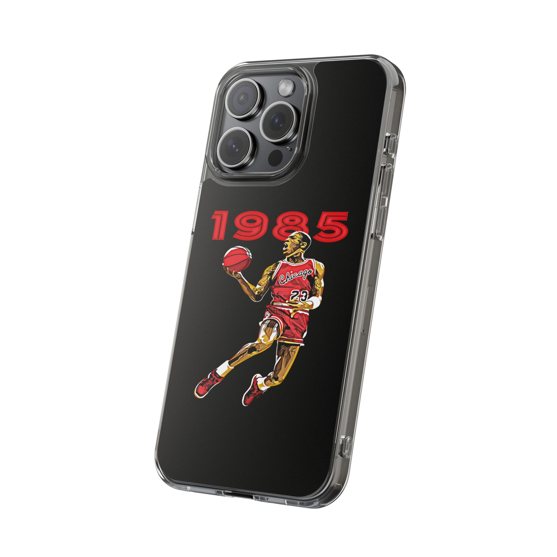 1985 Jordan Slam Dunk themed Basketball Inspired design Clear Phone Cases