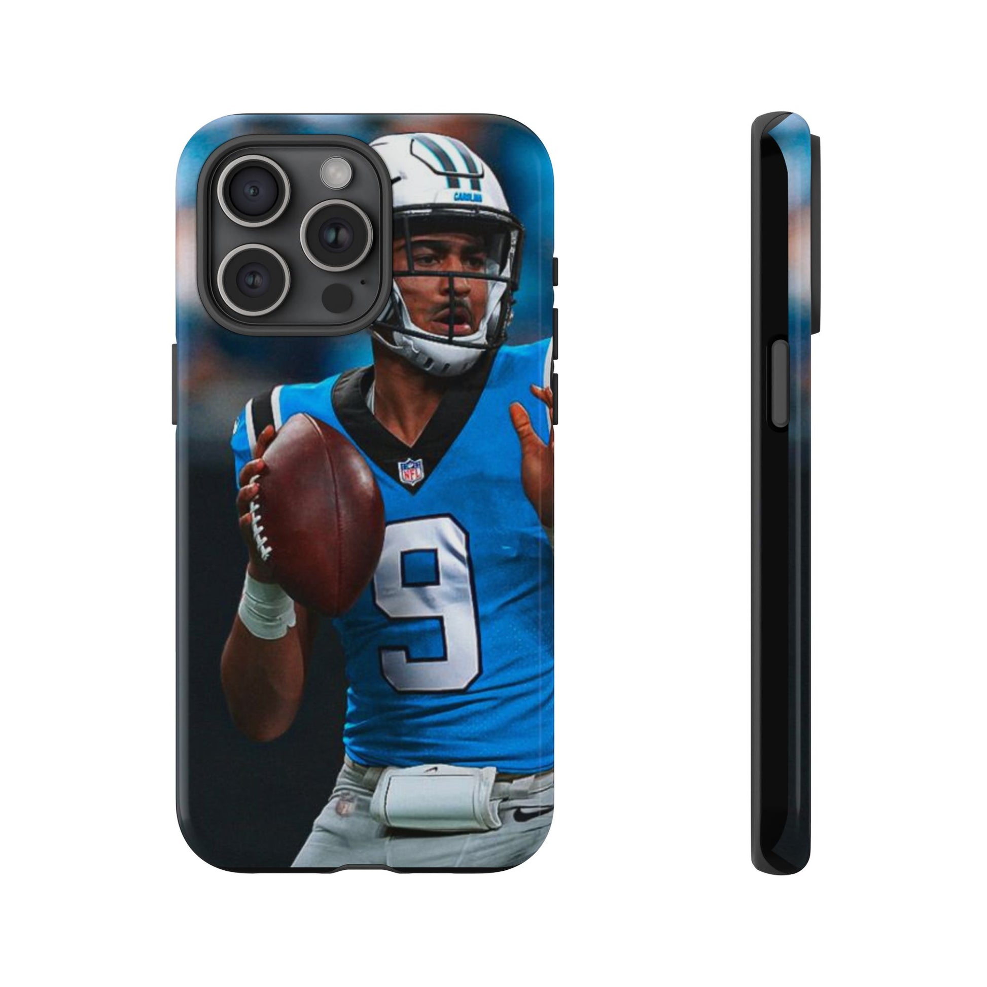 Carolina Panthers Bryce Young Football Tough Cases for iPhones, Samsung, and Pixel