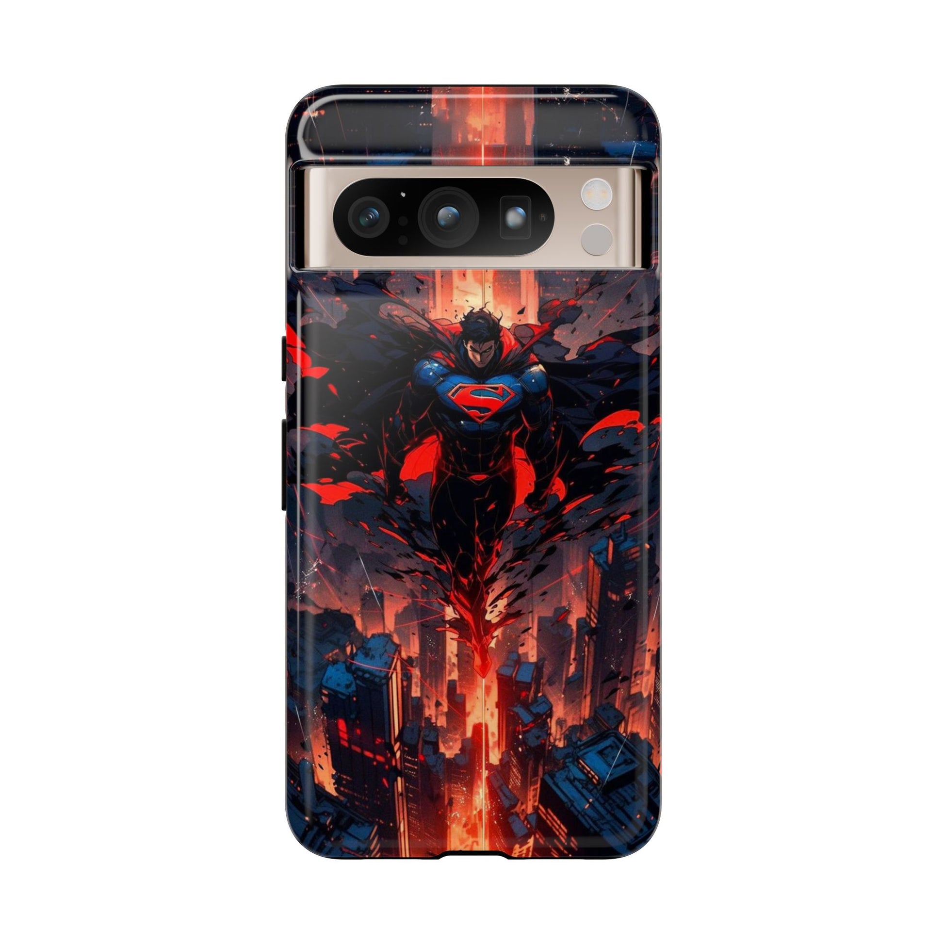 Anime Superman Tough Cases for iPhones, Samsung, and Pixel