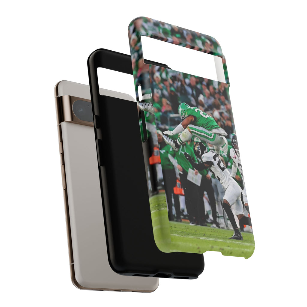 Saquon Barkley The Huddle Eagles Football Tough Cases for iPhones, Samsung, and Pixel