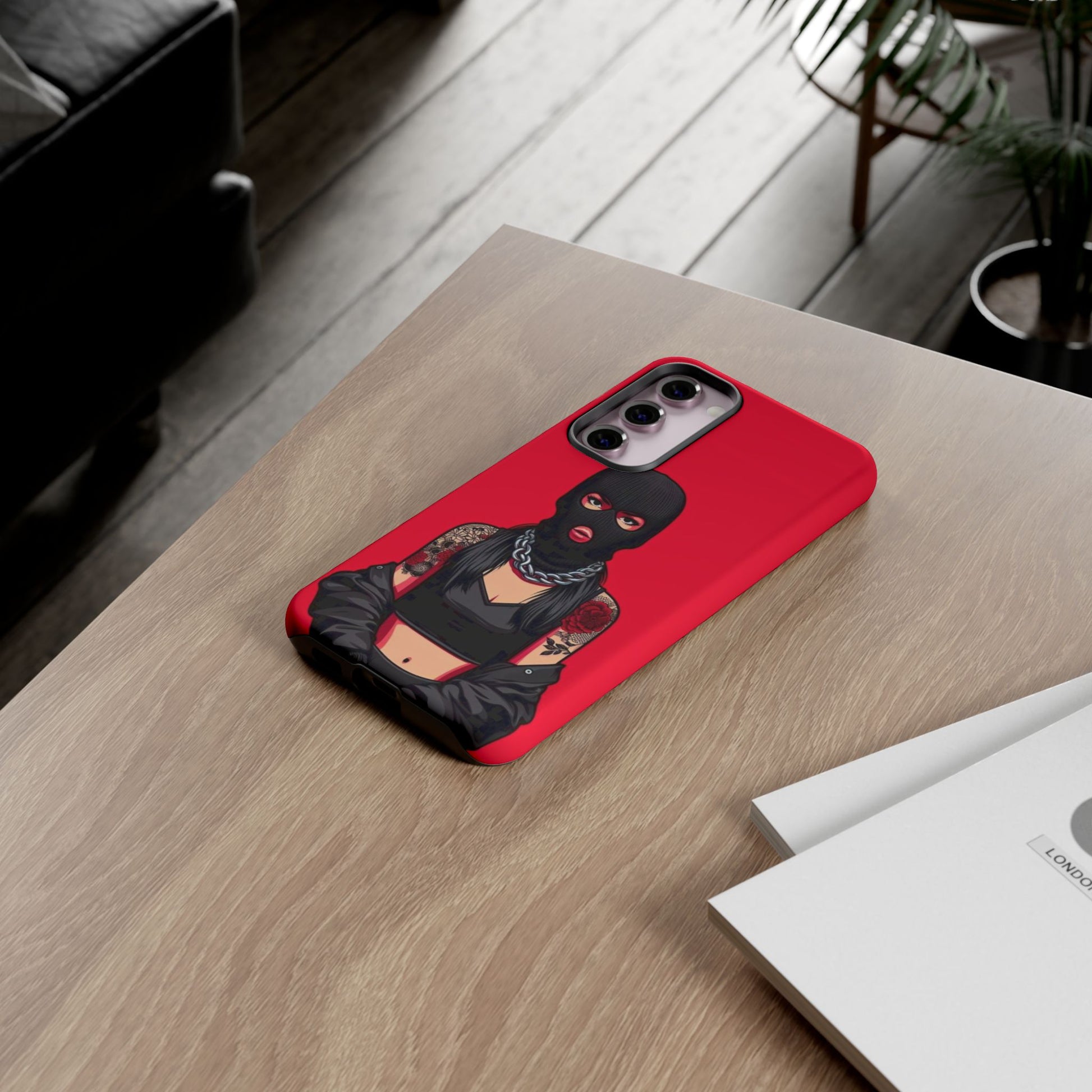 Thug Girl Red Design Tough Cases for iPhones, Samsung, and Pixel