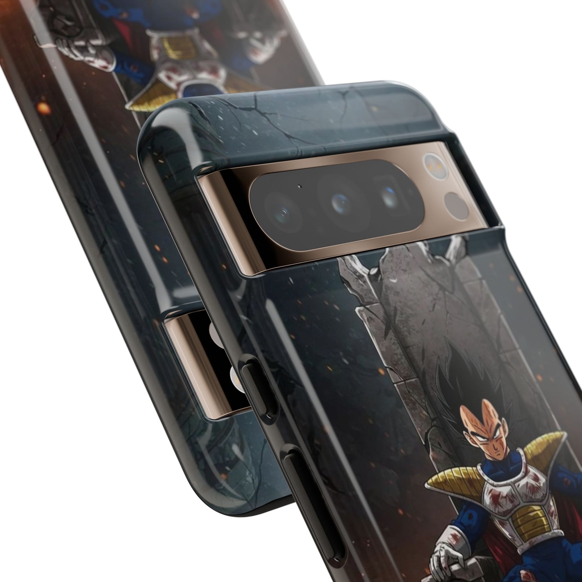 Vegeta on Throne DBZ Theme Tough Cases for iPhones, Samsung, and Pixel