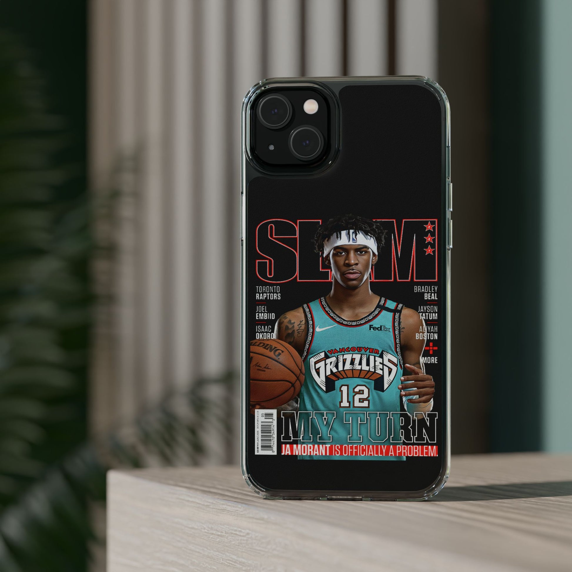 Ja Morant SLAM themed Basketball Inspired design Clear Phone Cases