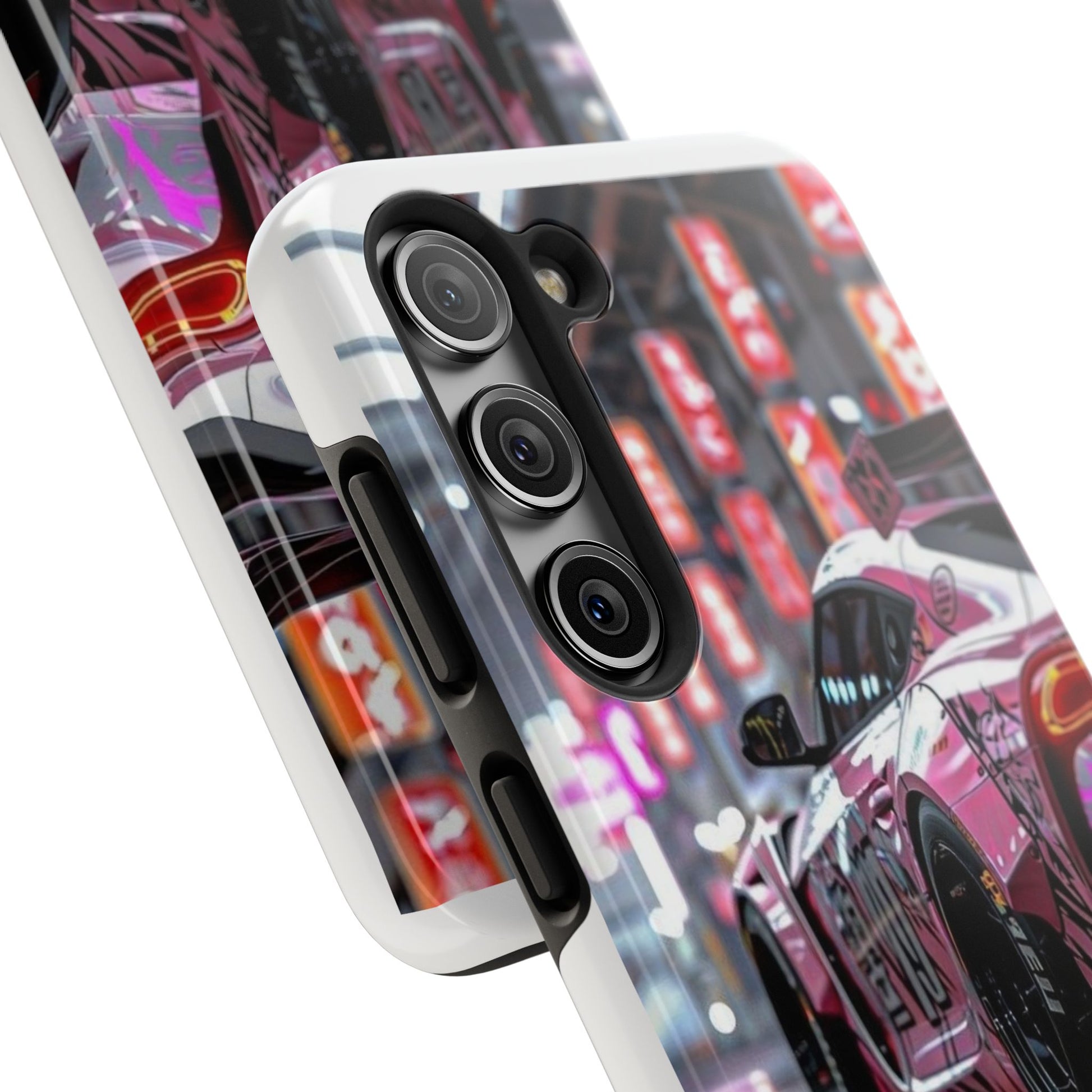 Pink Sports Car Tough Phone Cases for Iphones & Samsung Phones Durable