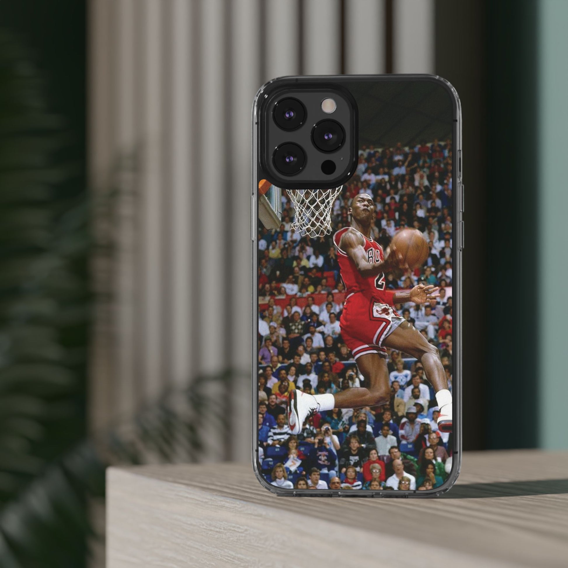 Vintage Jordan Dunk themed Basketball Inspired design Clear Phone Cases