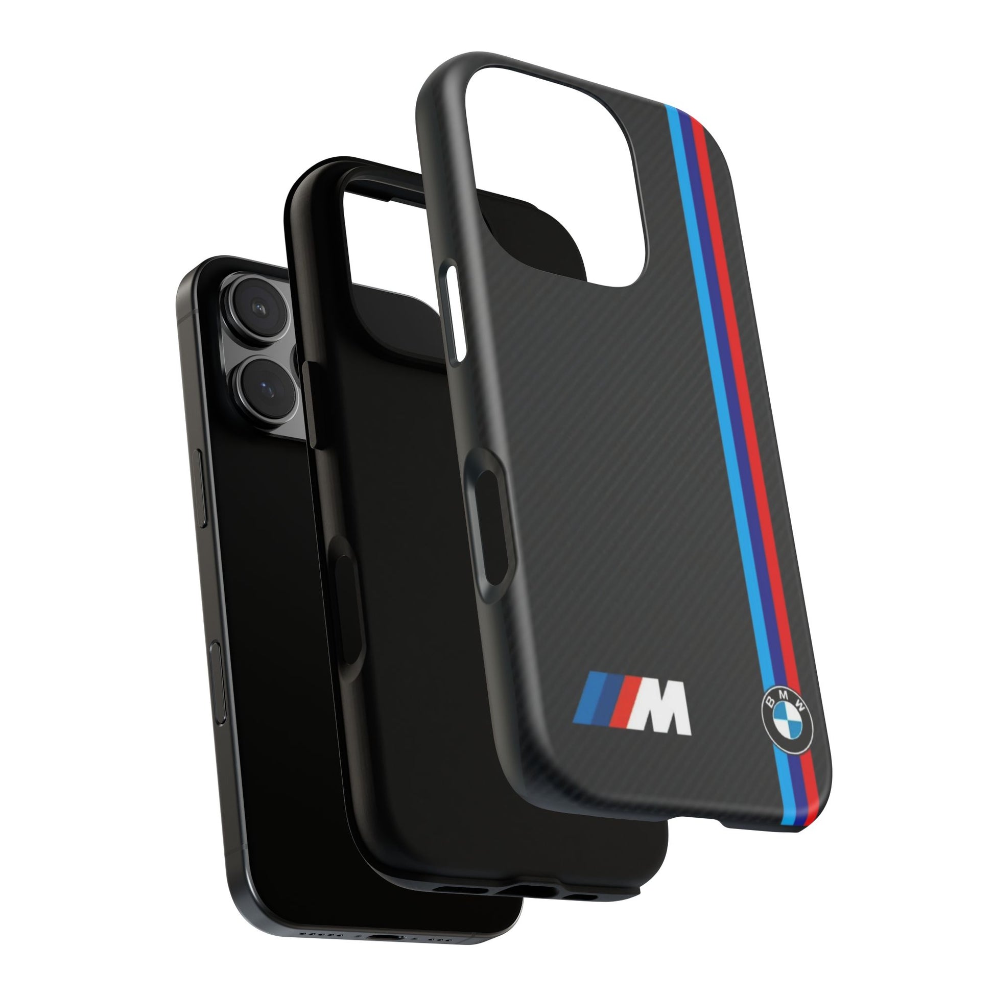 BMW M Stripes Carbon Fiber Design Tough Cases for iPhones, Samsung, and Pixel