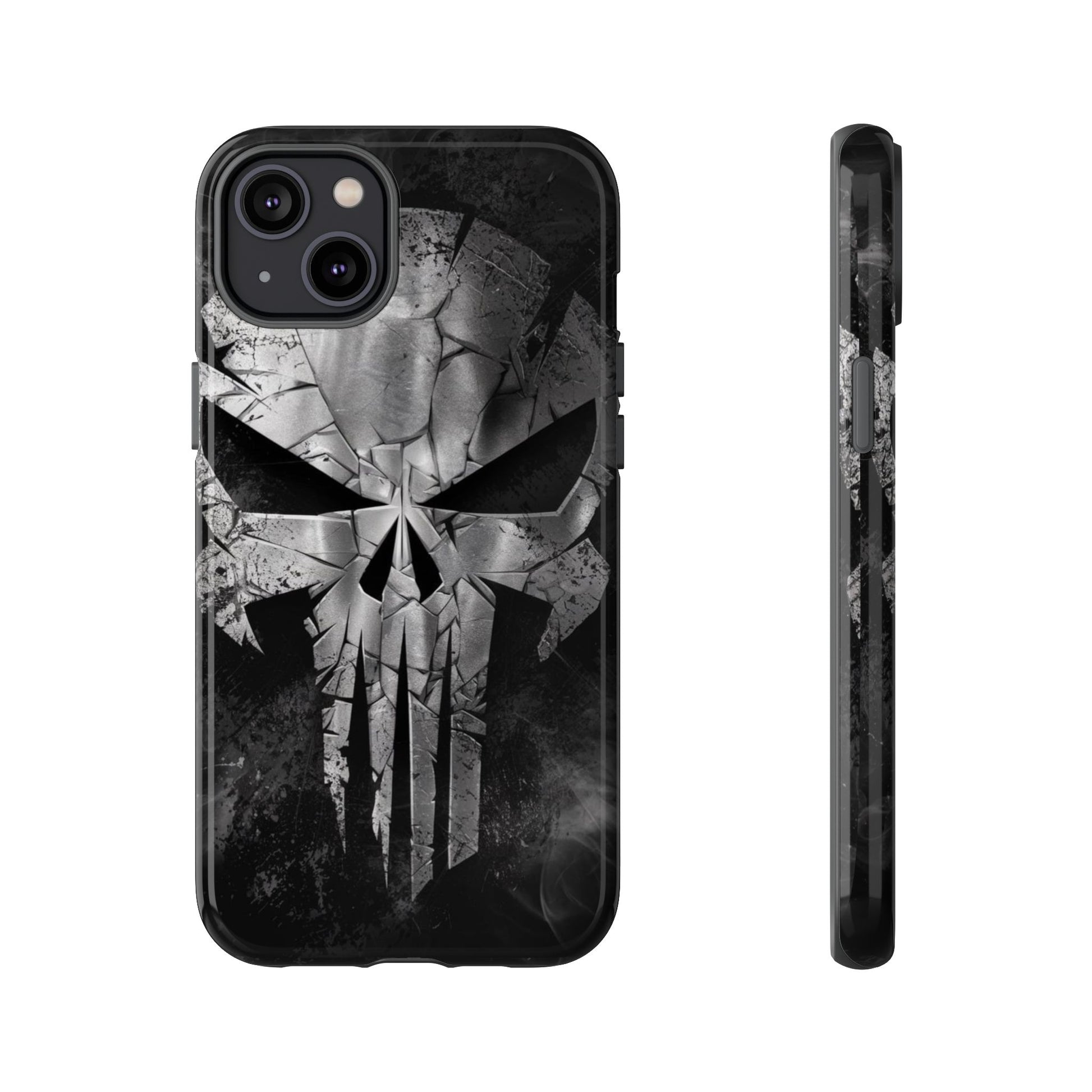 The Punisher Logo Art Tough Cases for iPhones, Samsung, and Pixel